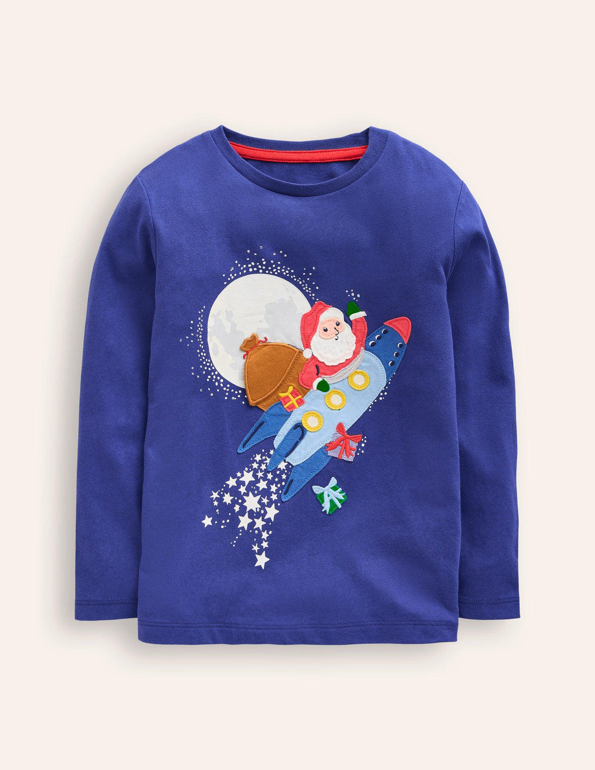 Lift-The-Flap T-shirt-Starboard Blue Rocket Santa-1