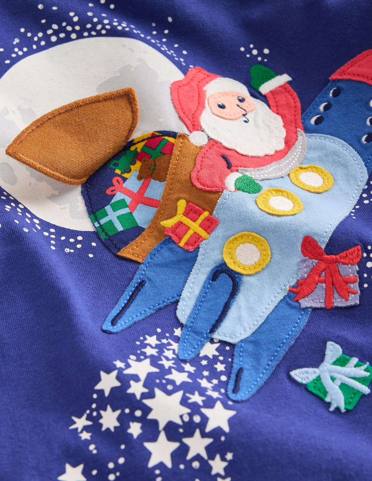 Lift-The-Flap T-shirt-Starboard Blue Rocket Santa - Image 3