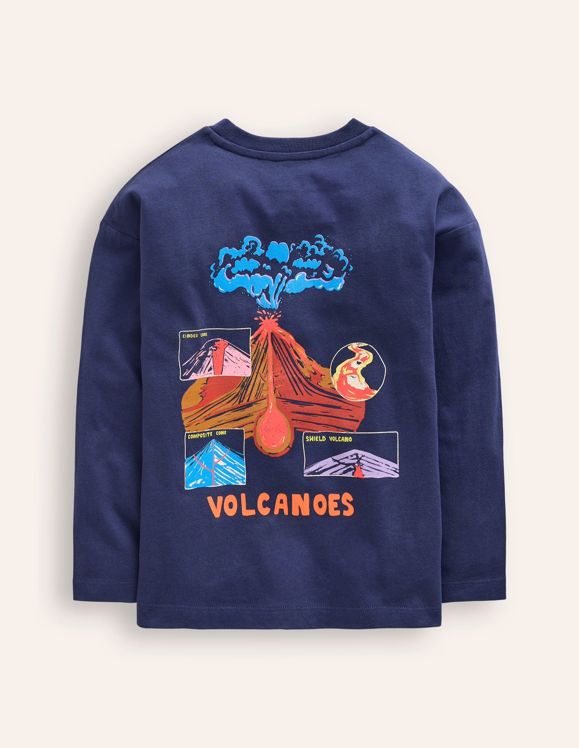 Fun Science Logo T-shirt-Stormy Blue Volcanoes - Image 2