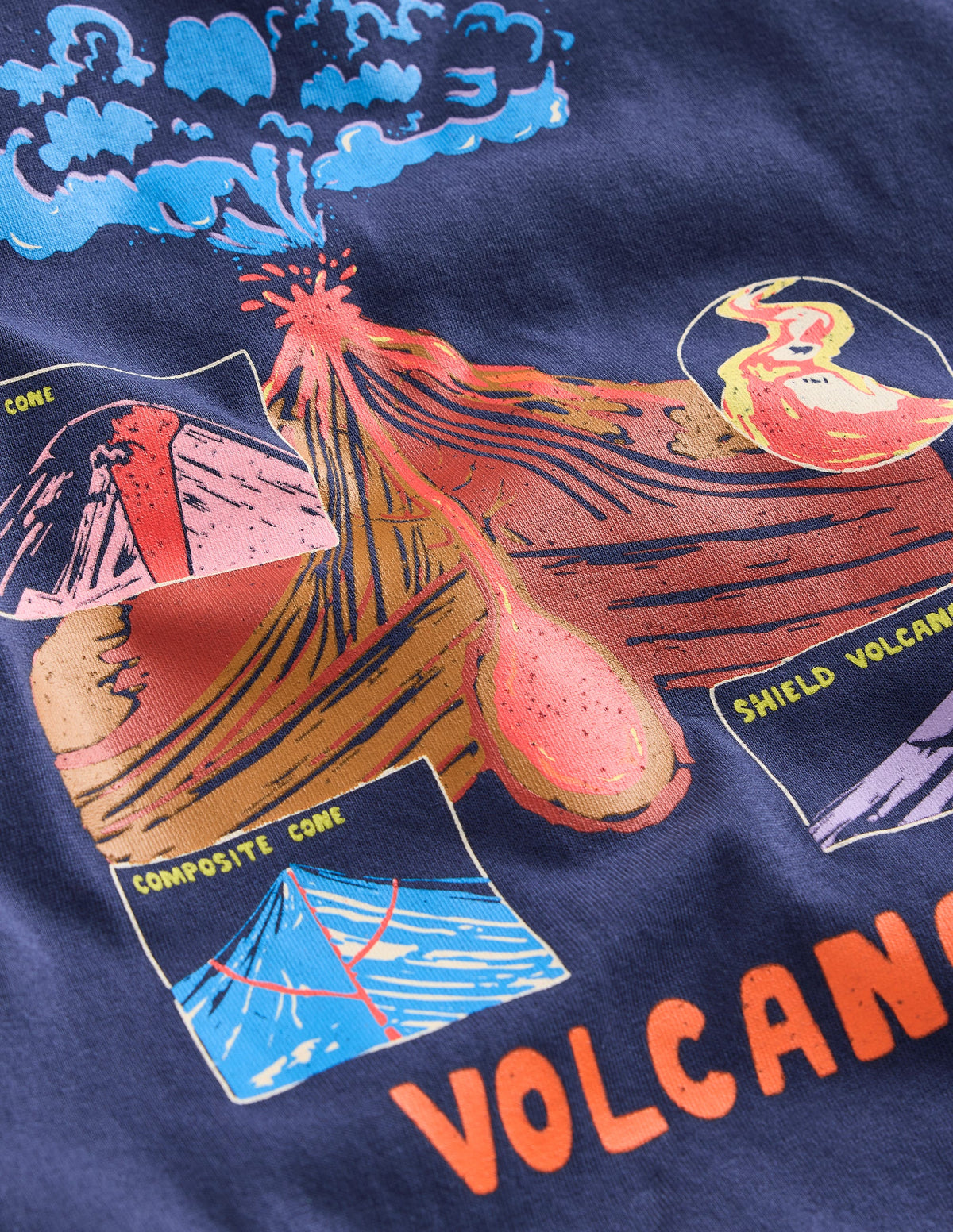 Fun Science Logo T-shirt-Stormy Blue Volcanoes-3