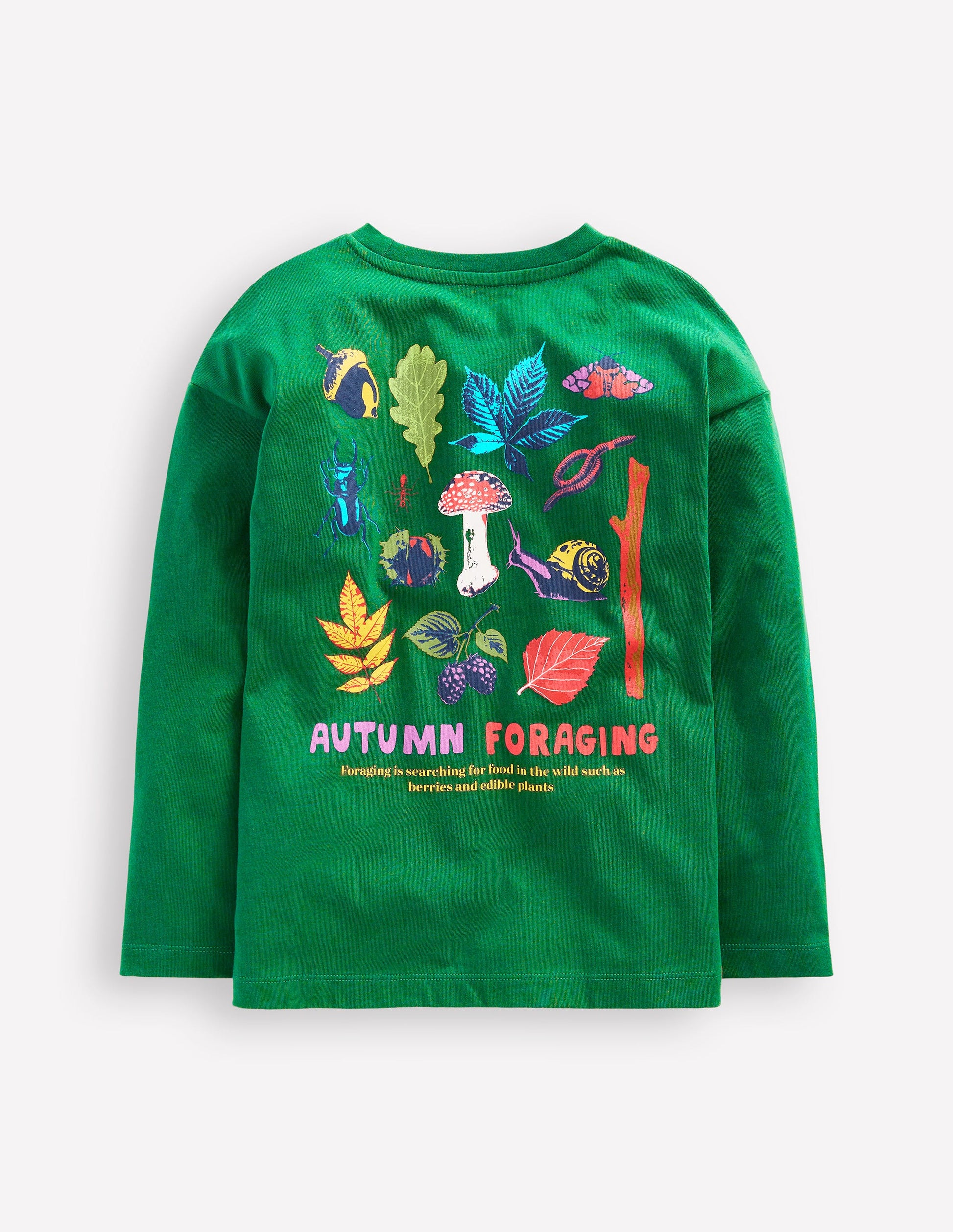 Educational T-Shirt-Jewel Green Autumn Foraging-2