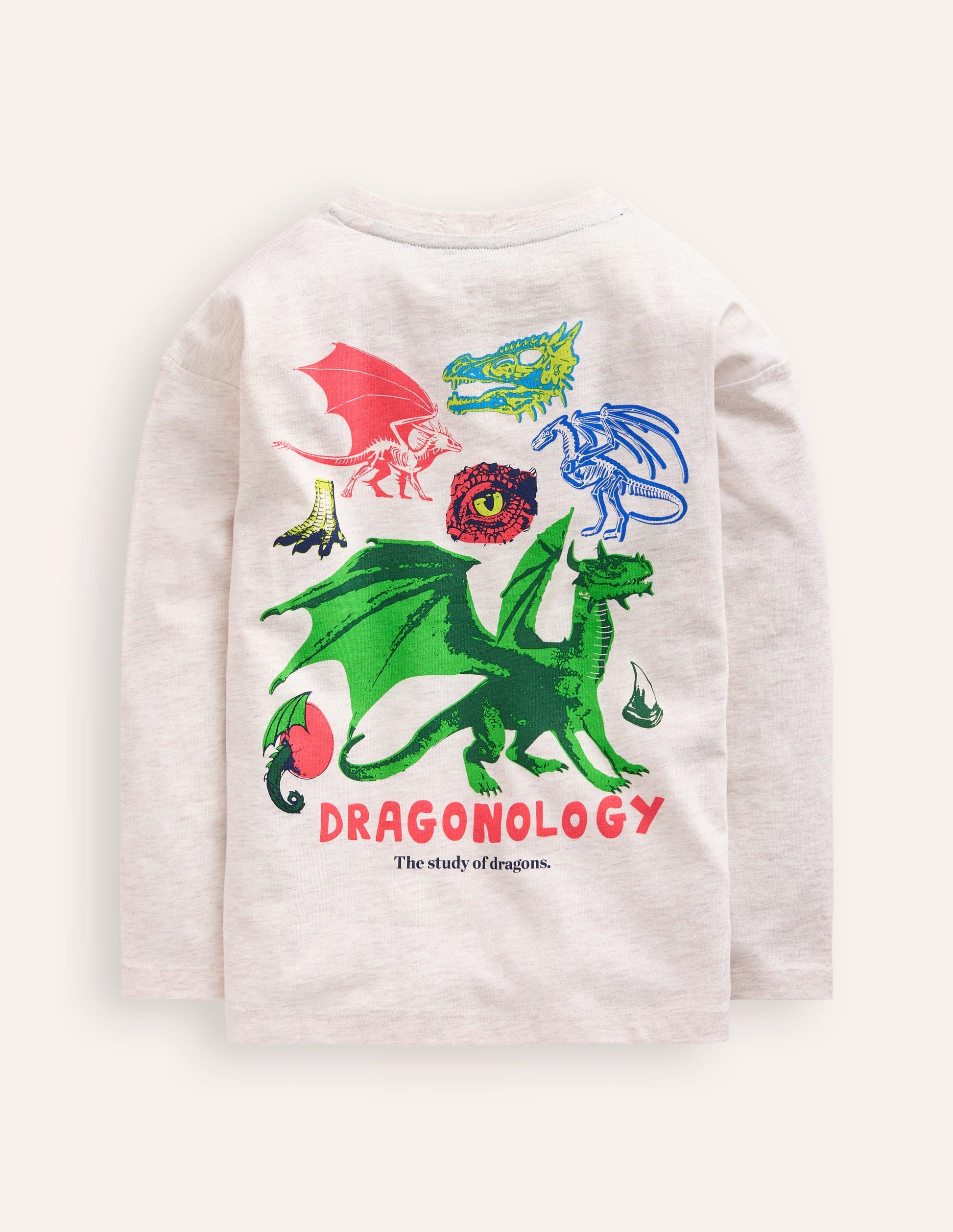 Educational T-Shirt-Oatmeal Marl Dragons-2