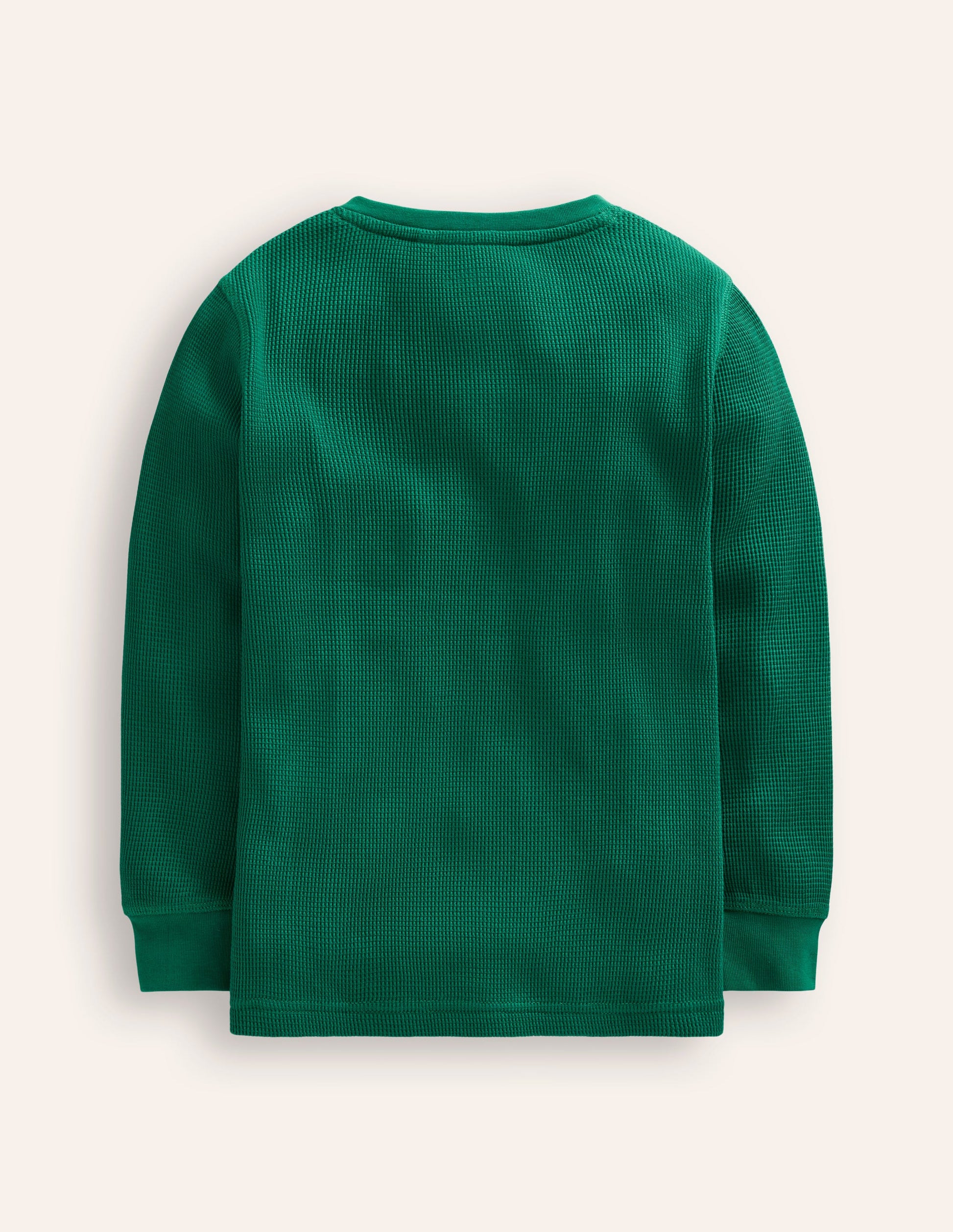 Waffle Henley T-Shirt-Jewel Green-2