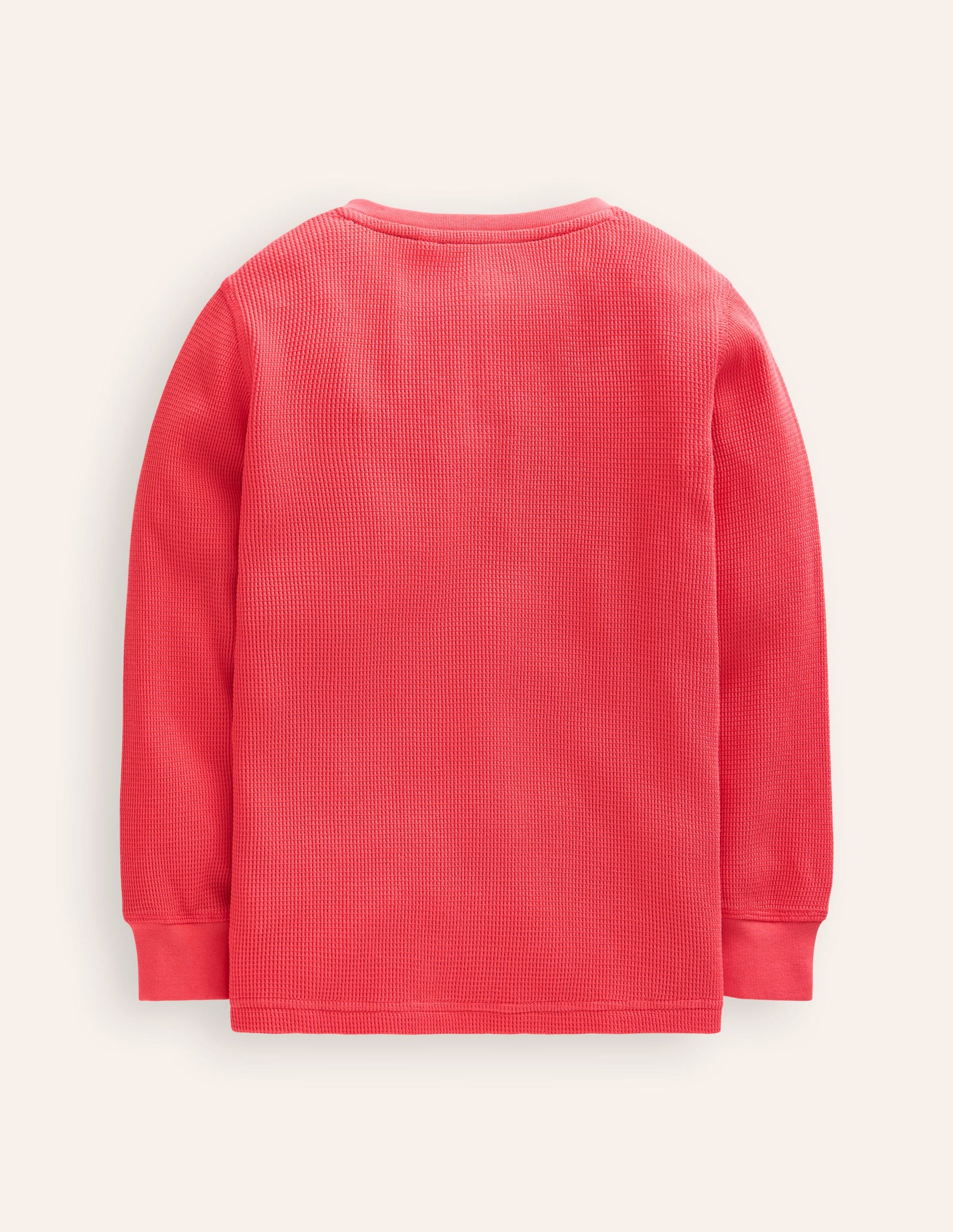 Waffle Henley T-Shirt-Jam Red-2