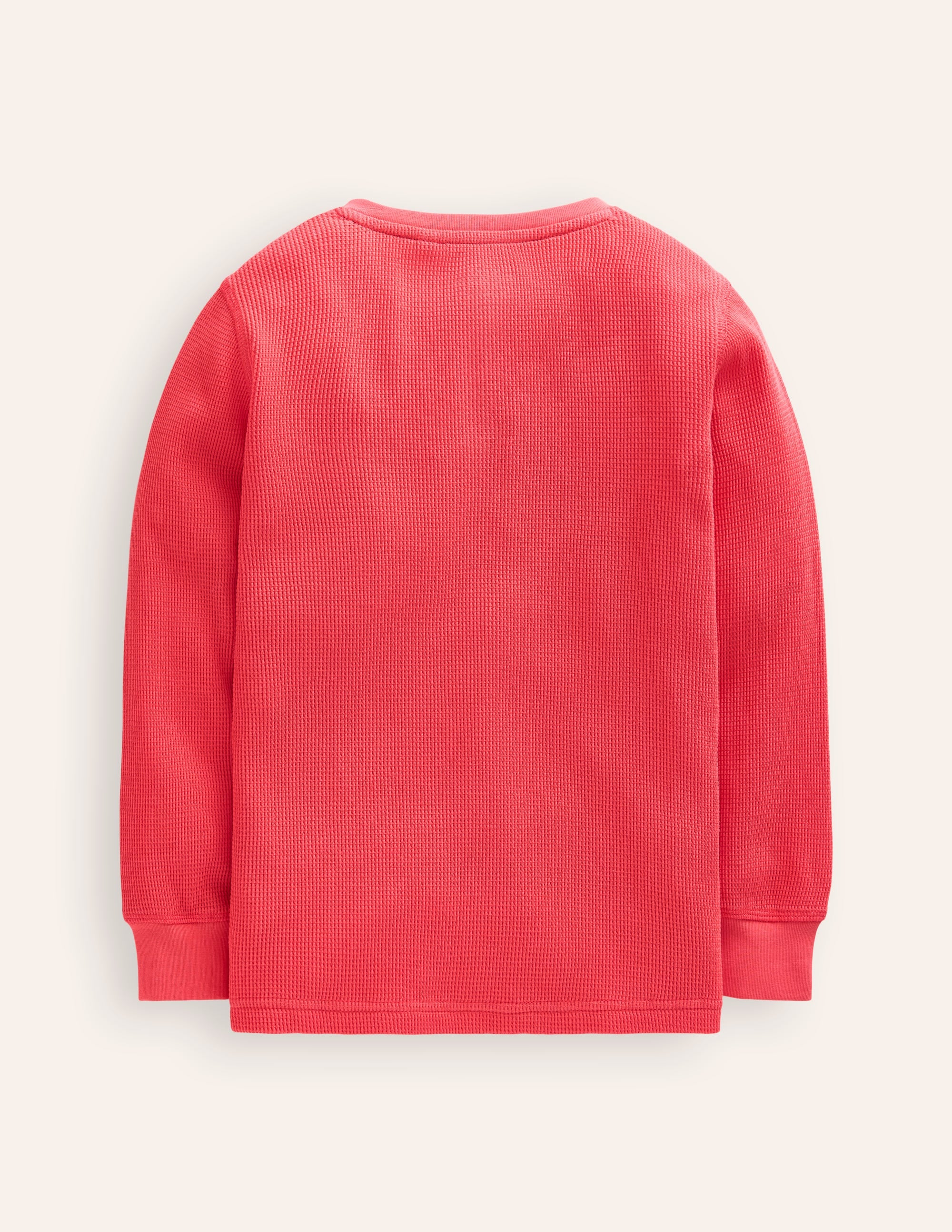 Waffle Henley T-Shirt-Jam Red - Image 2