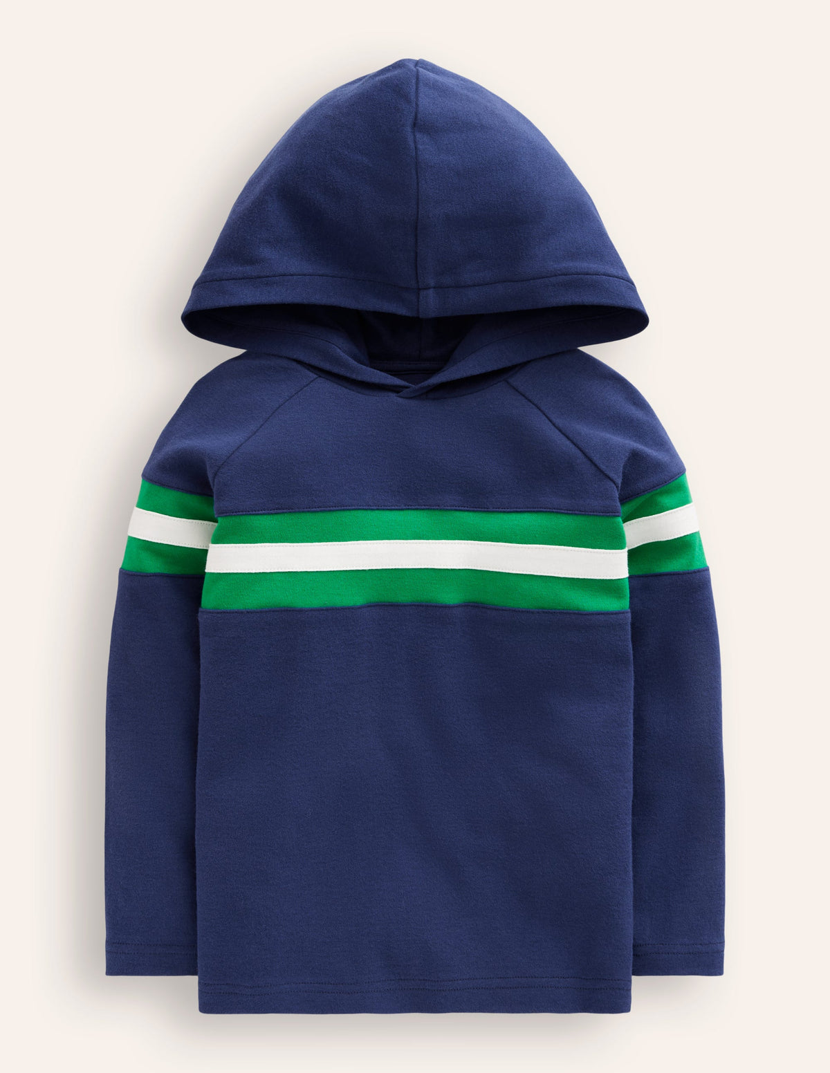 Supersoft Hooded Raglan-College Navy Chest Stripe-1