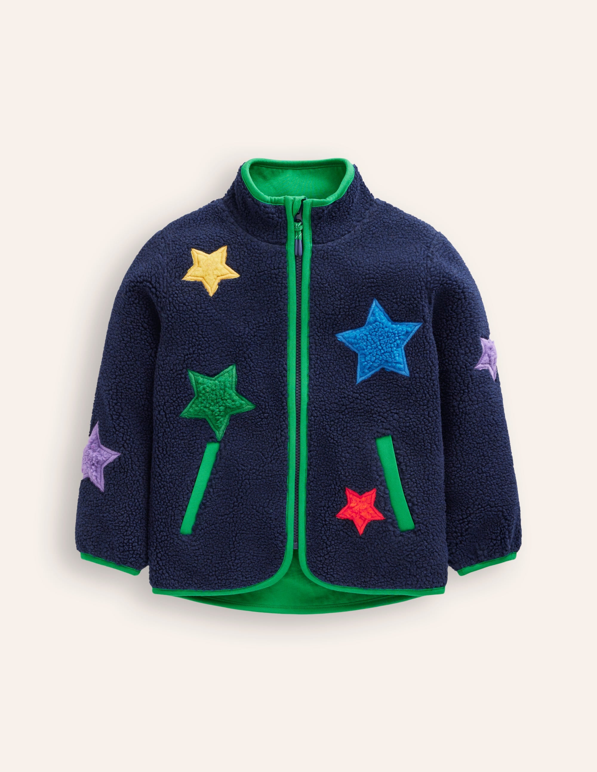 Cosy Borg Jacket-College Navy Star - Image 5