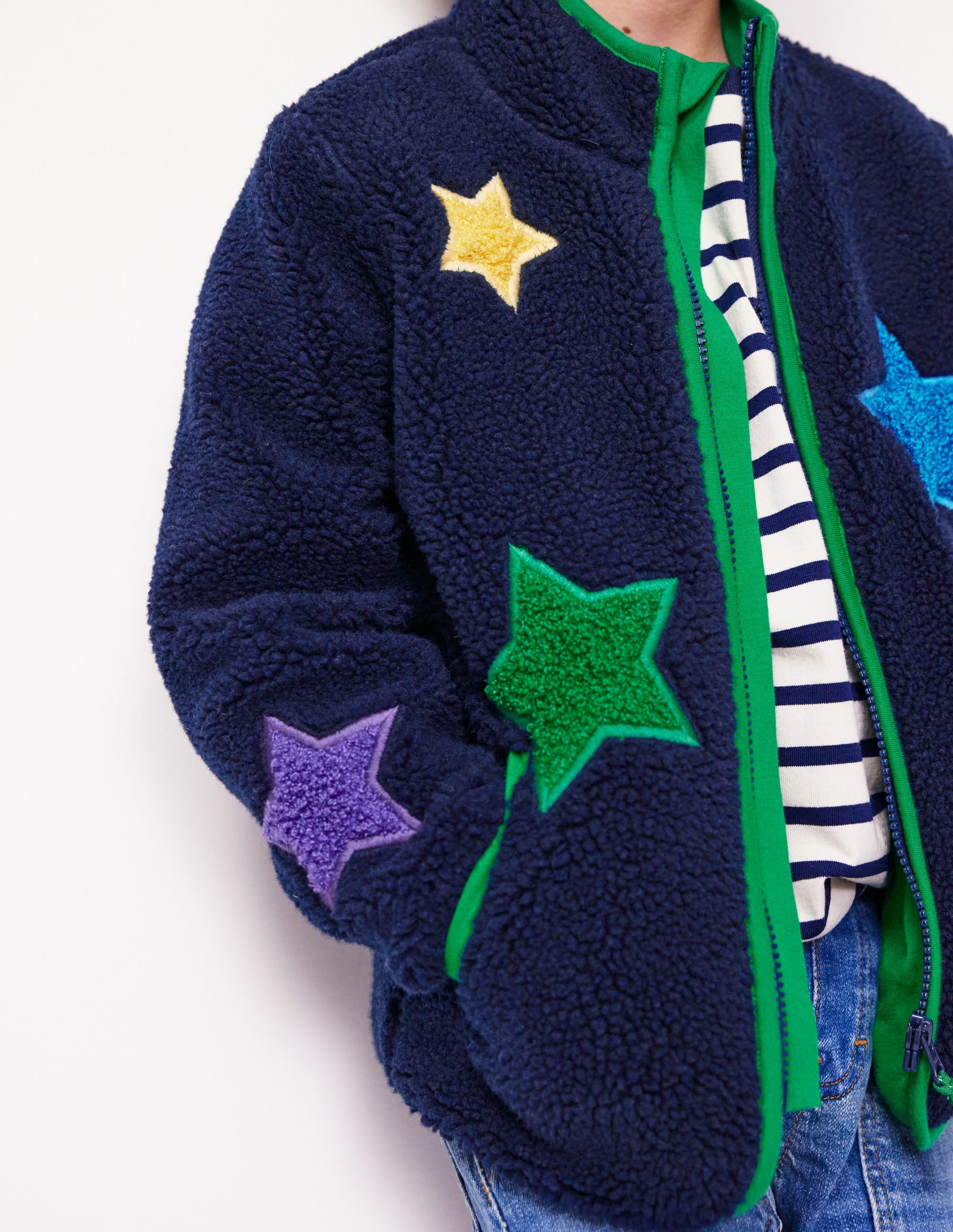 Cosy Borg Jacket-College Navy Star - Image 3