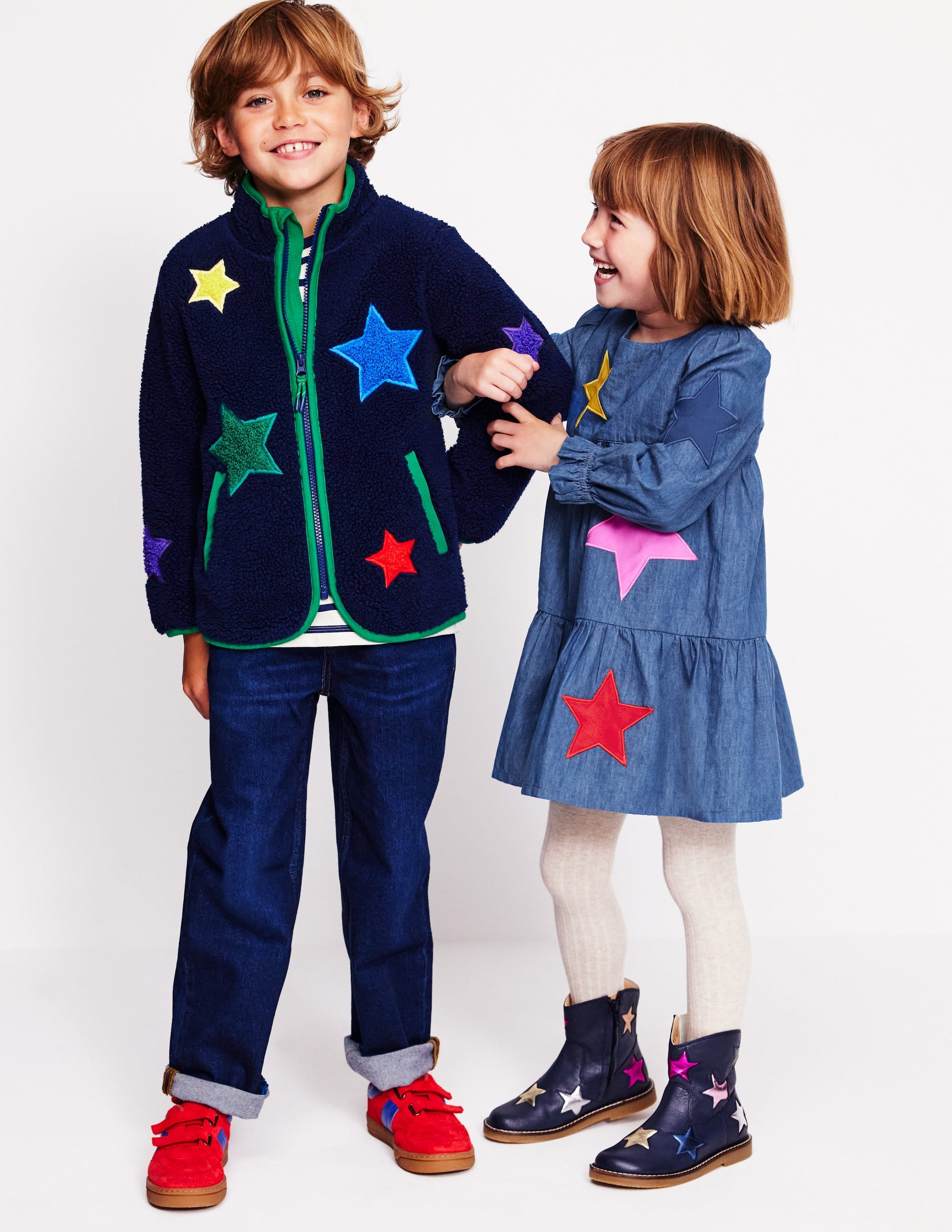 Cosy Borg Jacket-College Navy Star - Image 11