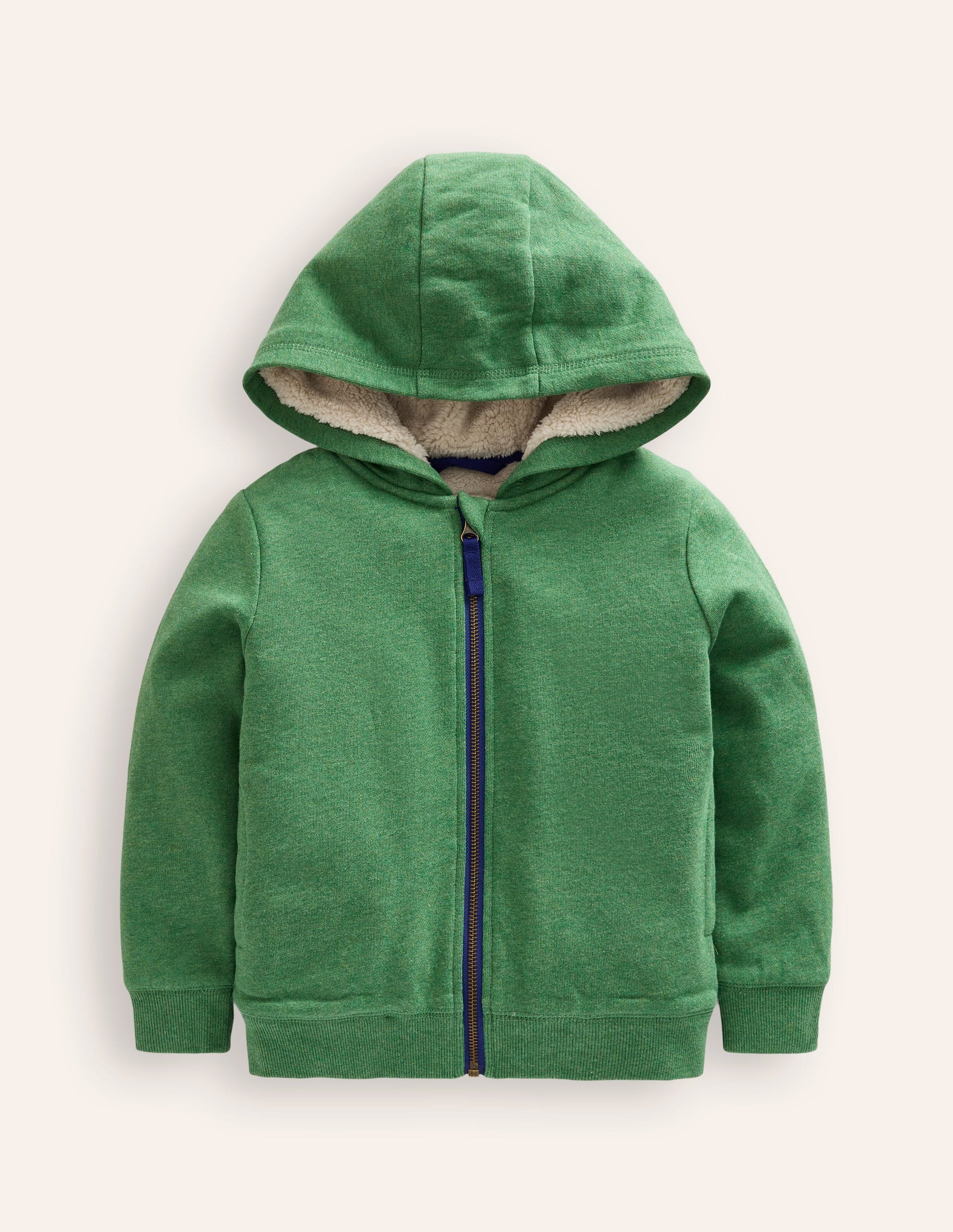 Shaggy-Lined Hoodie-Green Marl-1