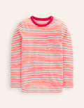 Cosy Brushed Top-Ivory/Strawberry Tart Red