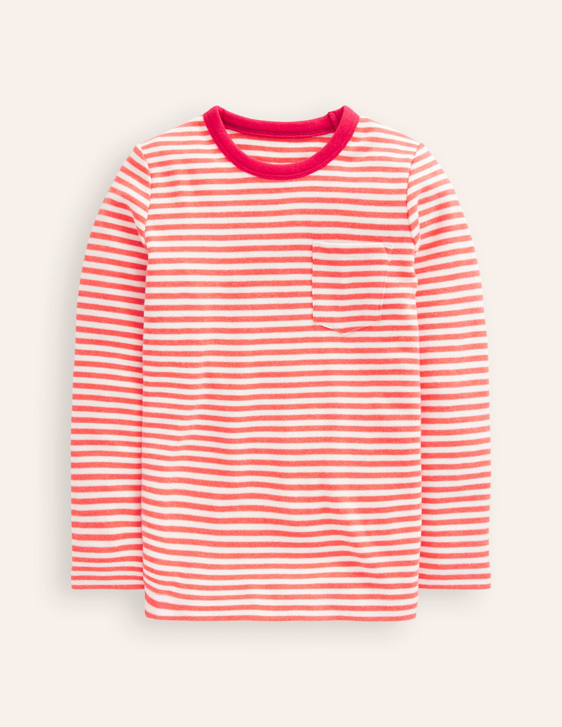 Cosy Brushed Top-Ivory/Strawberry Tart Red-1