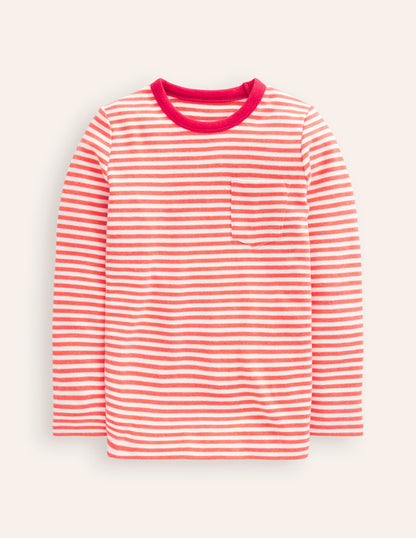 Cosy Brushed Top-Ivory/Strawberry Tart Red-1
