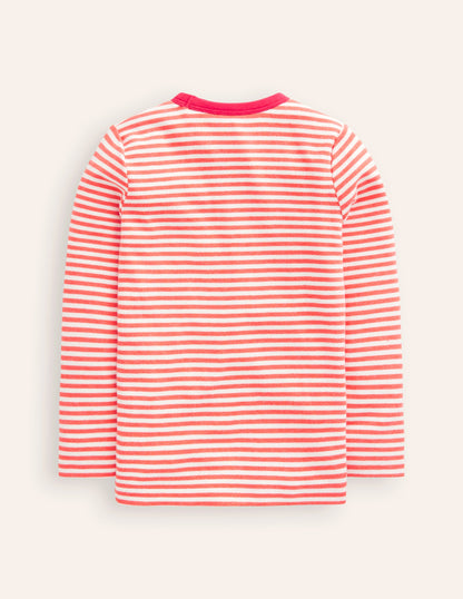 Cosy Brushed Top-Ivory/Strawberry Tart Red-2
