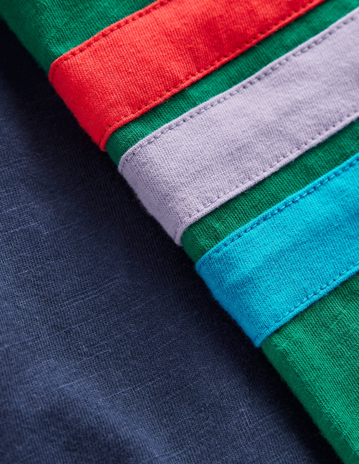 Long Sleeve Raglan T-shirt-Jewel Green/ Navy - Image 3