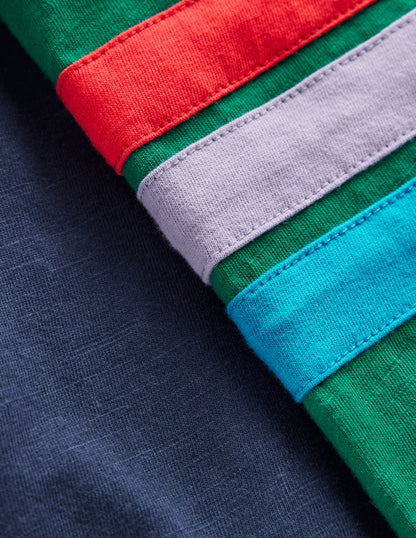 Long Sleeve Raglan T-shirt-Jewel Green/ Navy-3