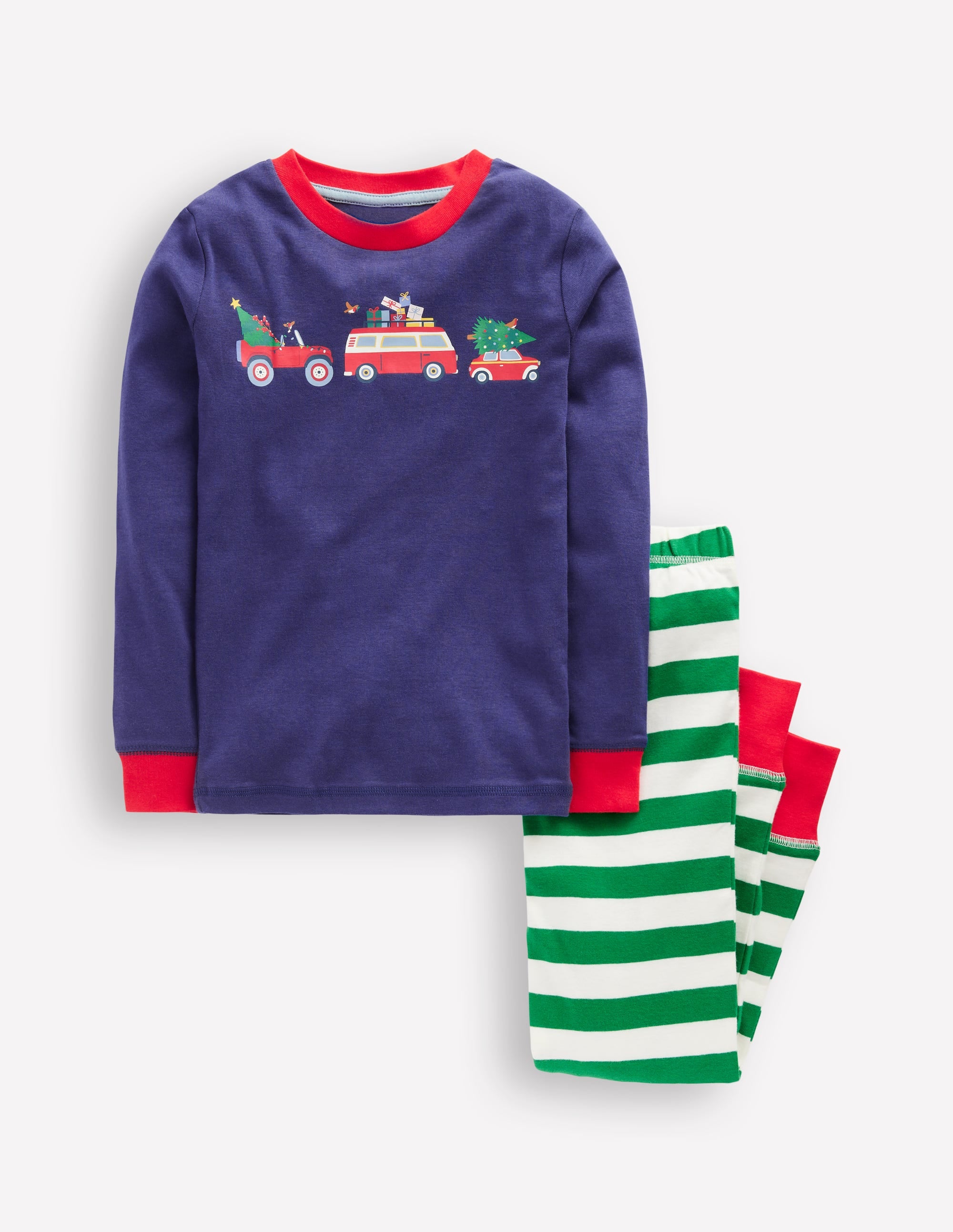 Snug Long John Pyjamas-Christmas Cars - Image 1