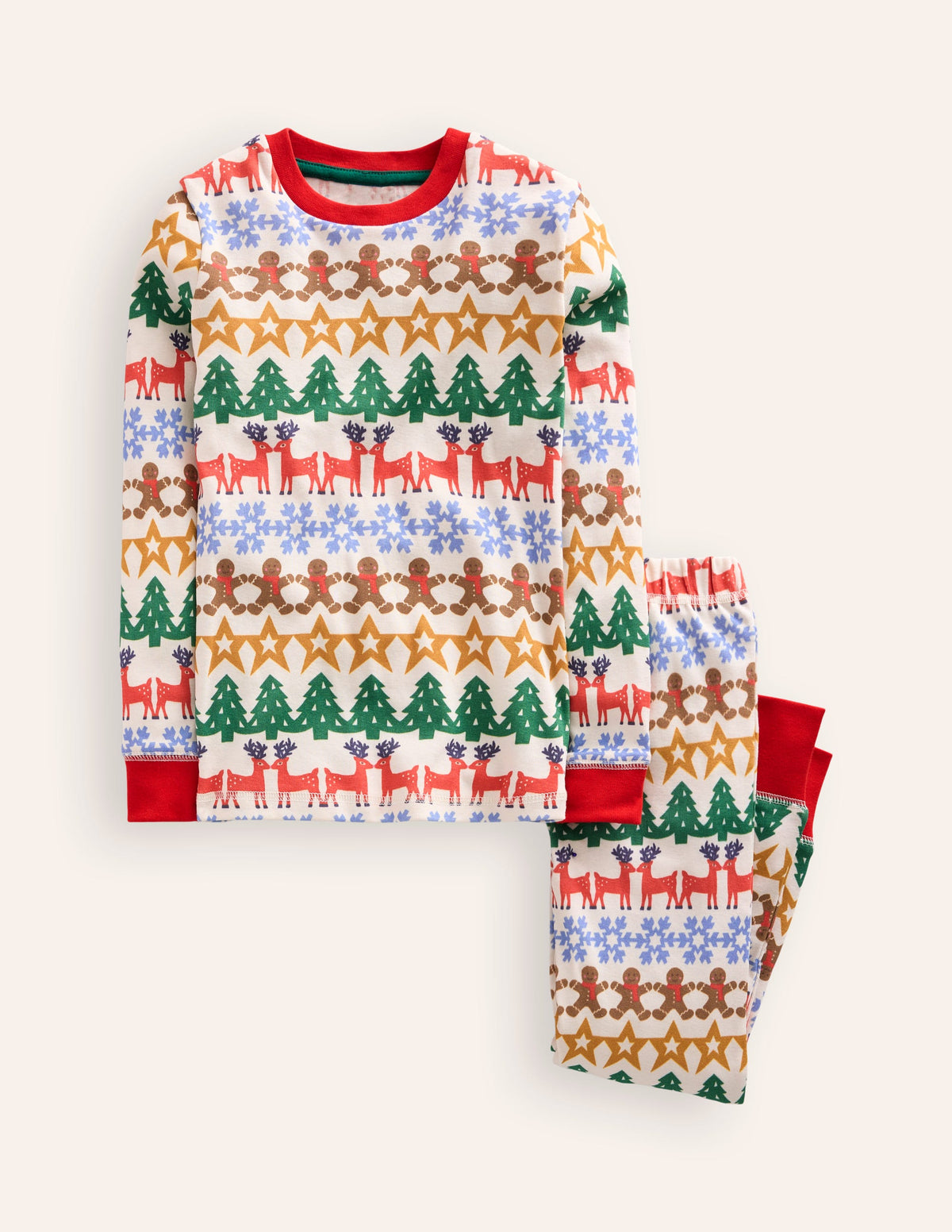 Snug Long John Pyjamas-Gingerbread Fair Isle - Image 1