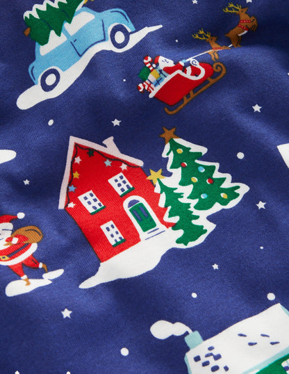 Snug Long John Pyjamas-Christmas Houses-3