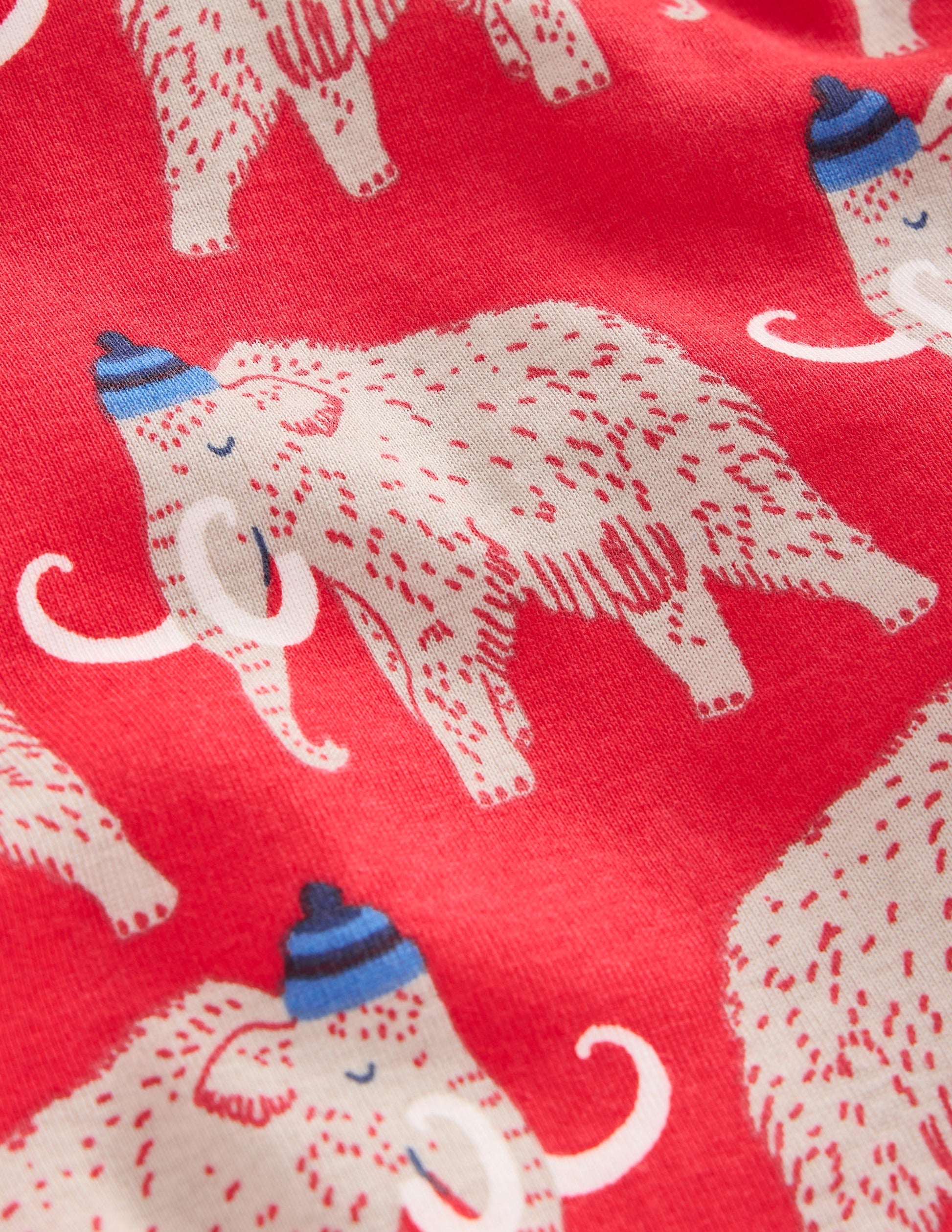 Snug Twin Pack Pyjamas-Red Mammoth and Grey Stripe-3