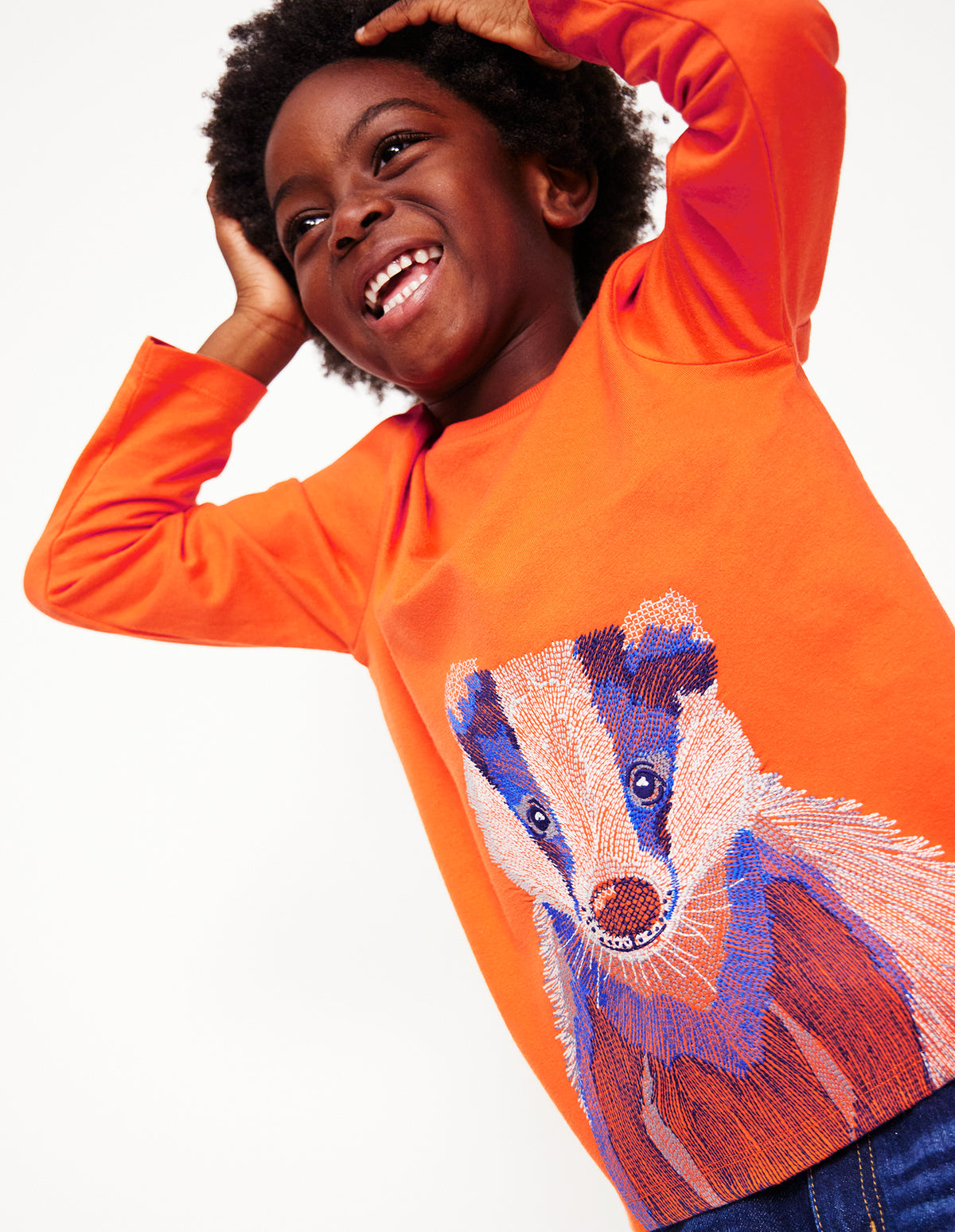 Superstitch T-shirt-Terracotta Orange Badger - Image 1