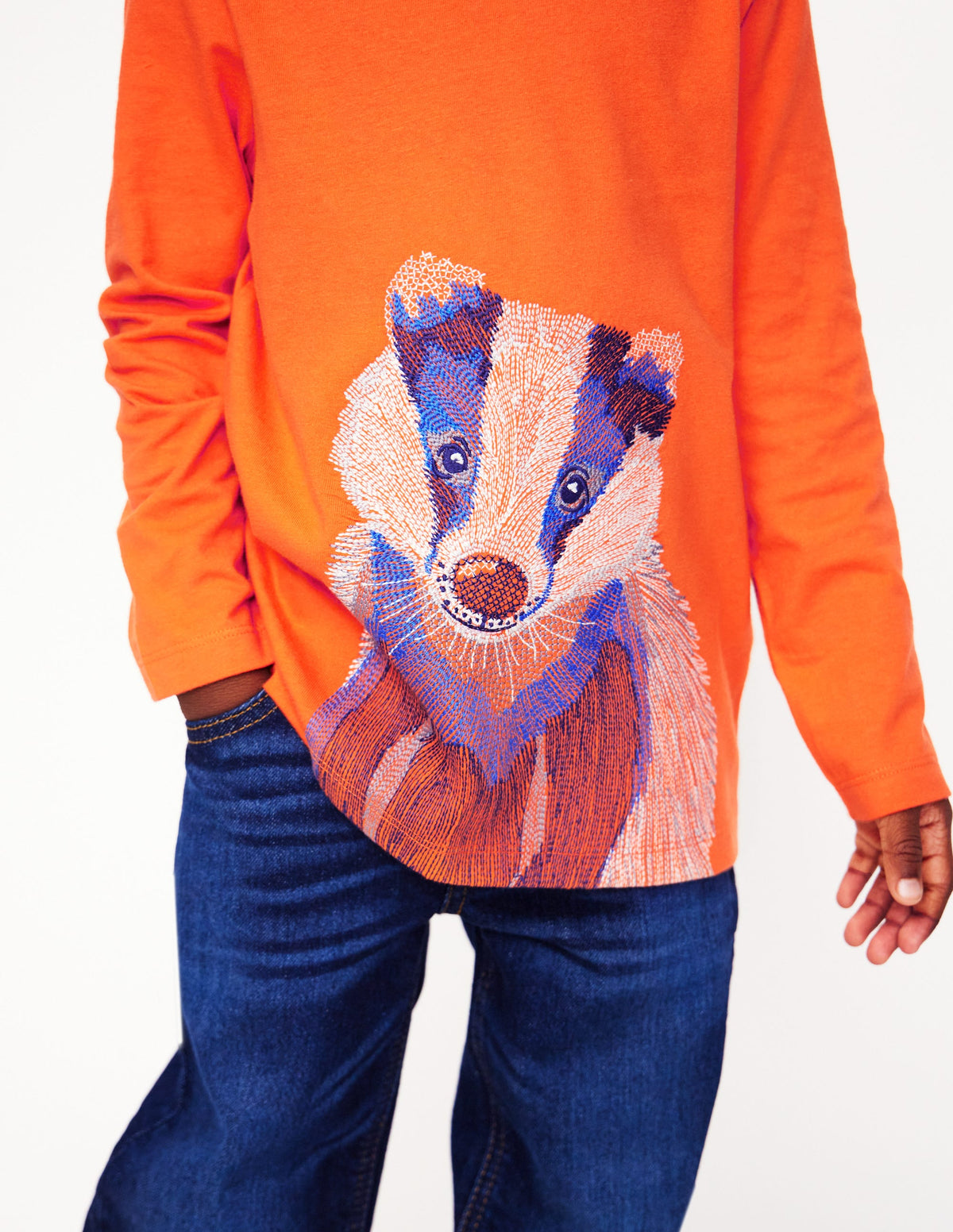 Superstitch T-shirt-Terracotta Orange Badger - Image 2