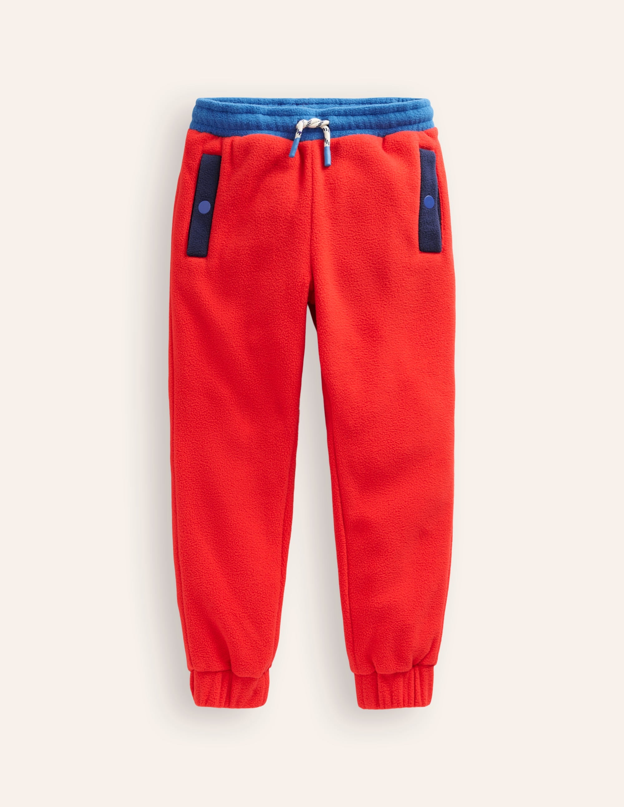 Cosy Fleece Joggers-Poppy Red Multi - Image 1