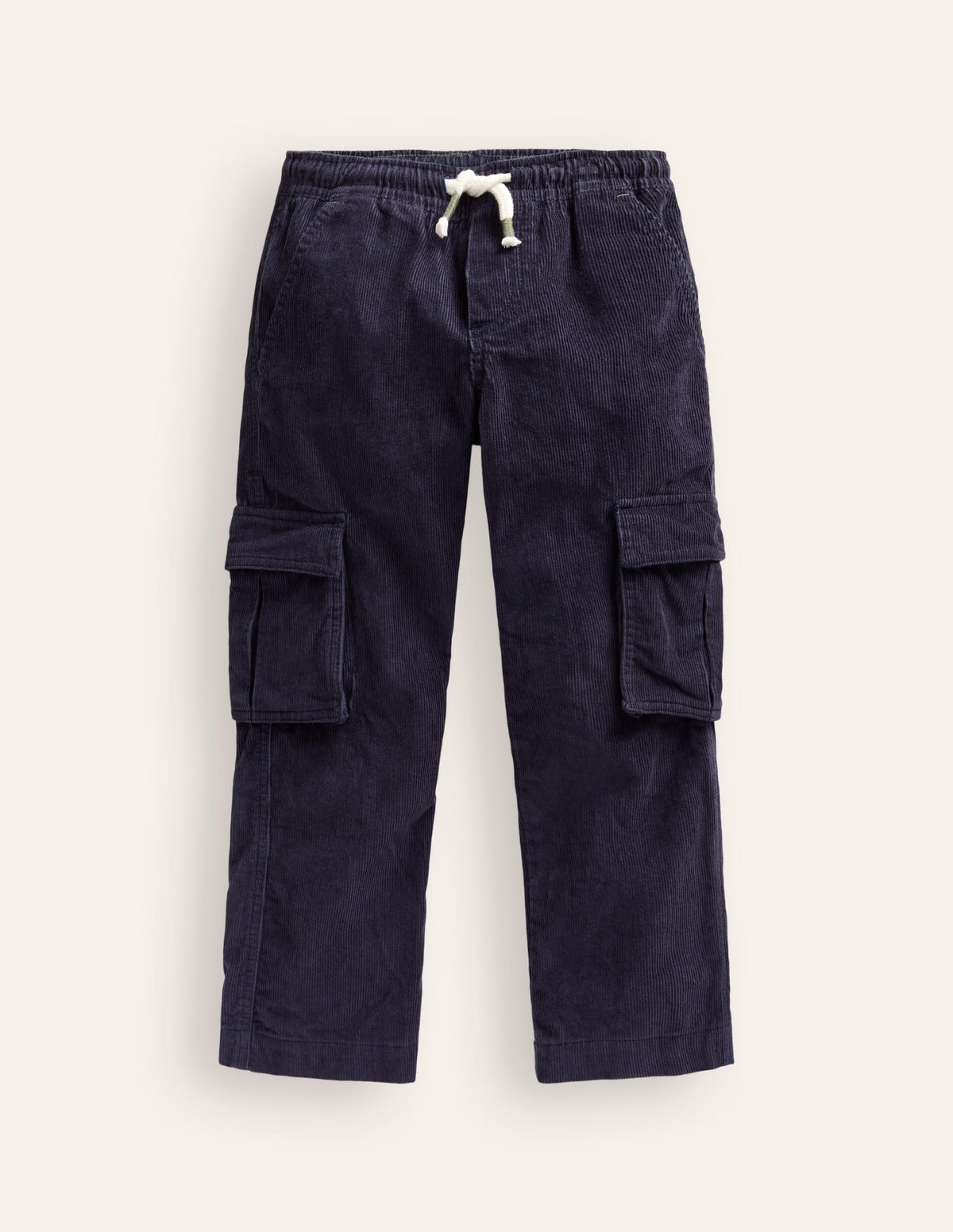 Pull-On Cord Cargo Trousers-French Navy-1