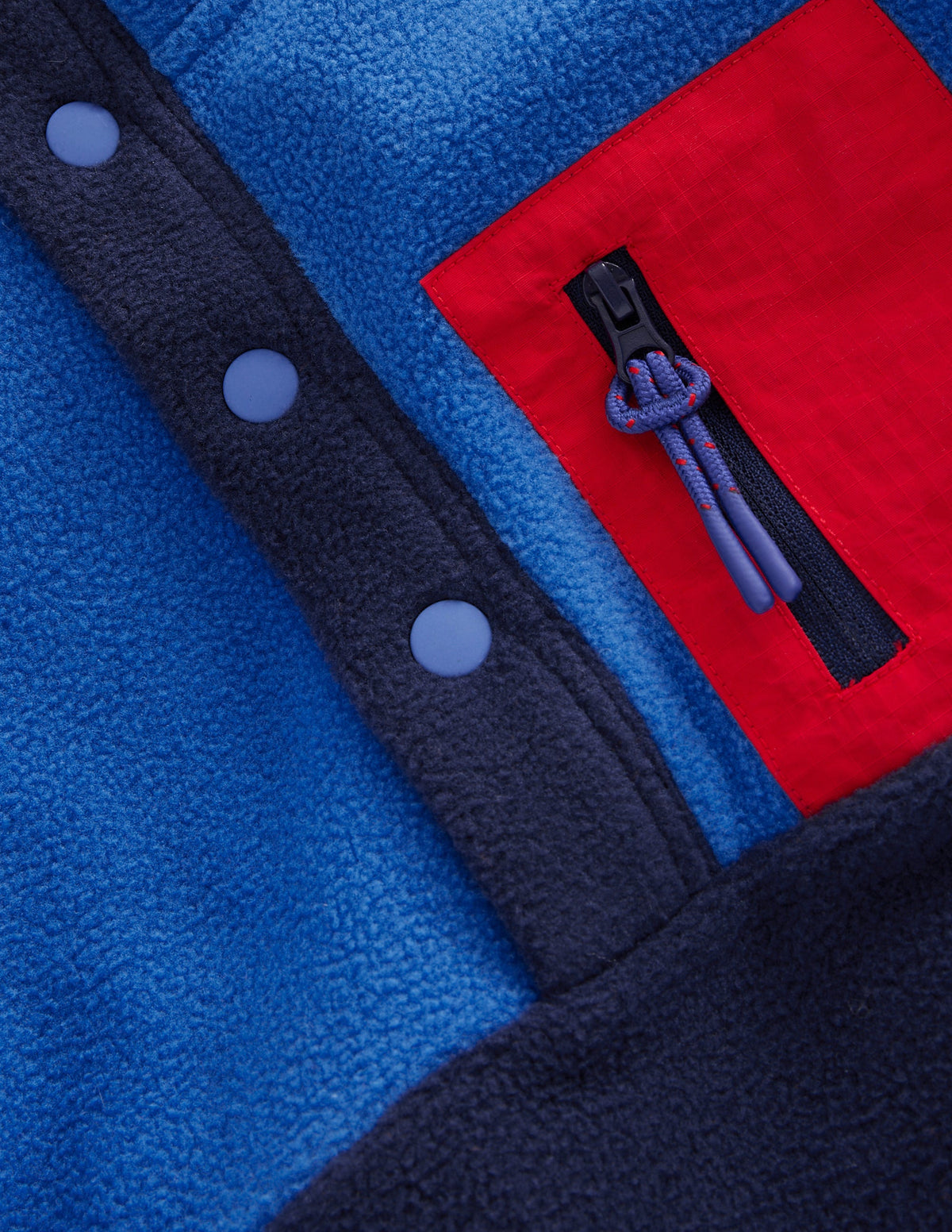 Cosy Fleece Pop Over-College Navy Colourblock - Image 3