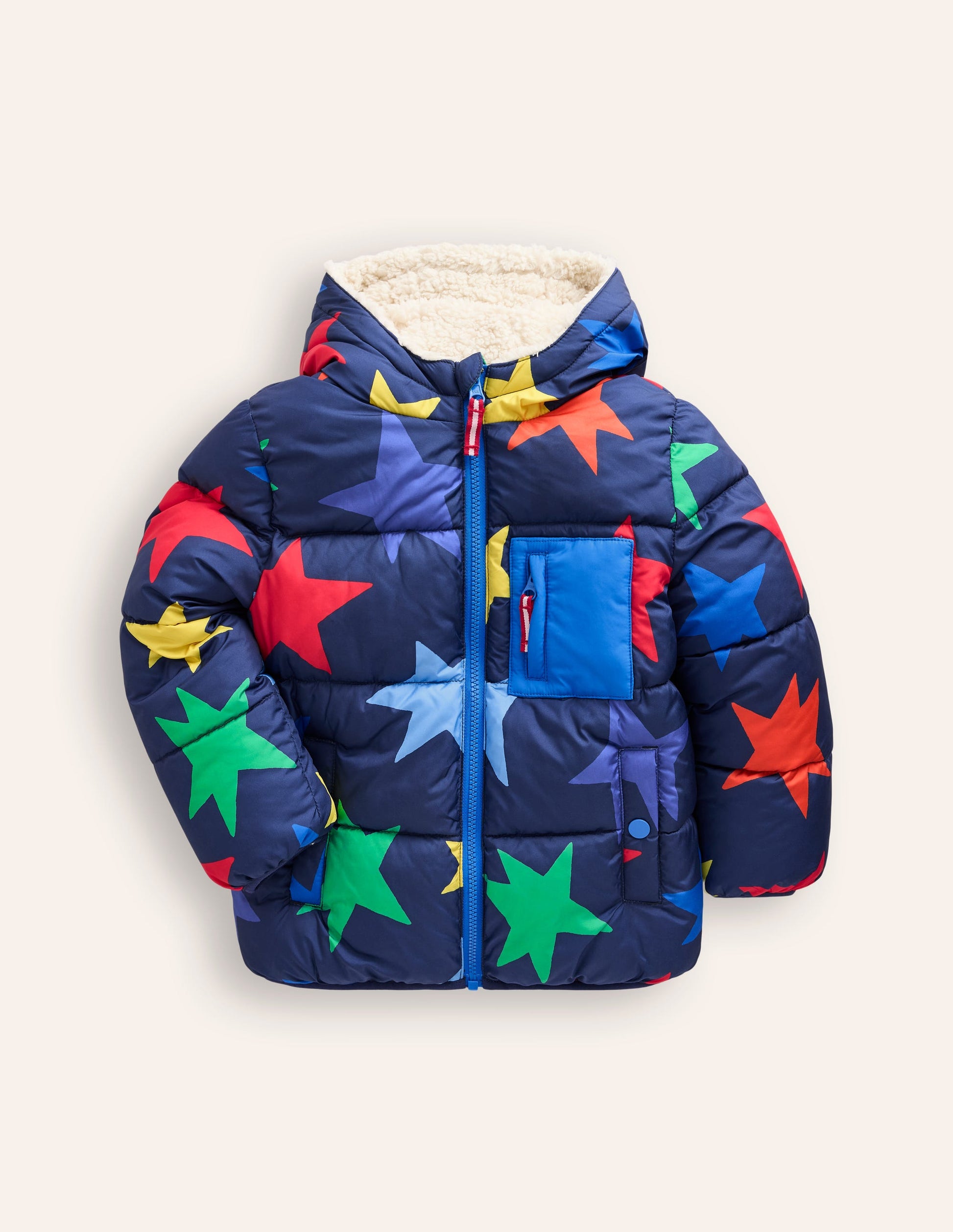 Hooded Puffer Jacket Boden Star Coat Mini Boden Kids Girls Star