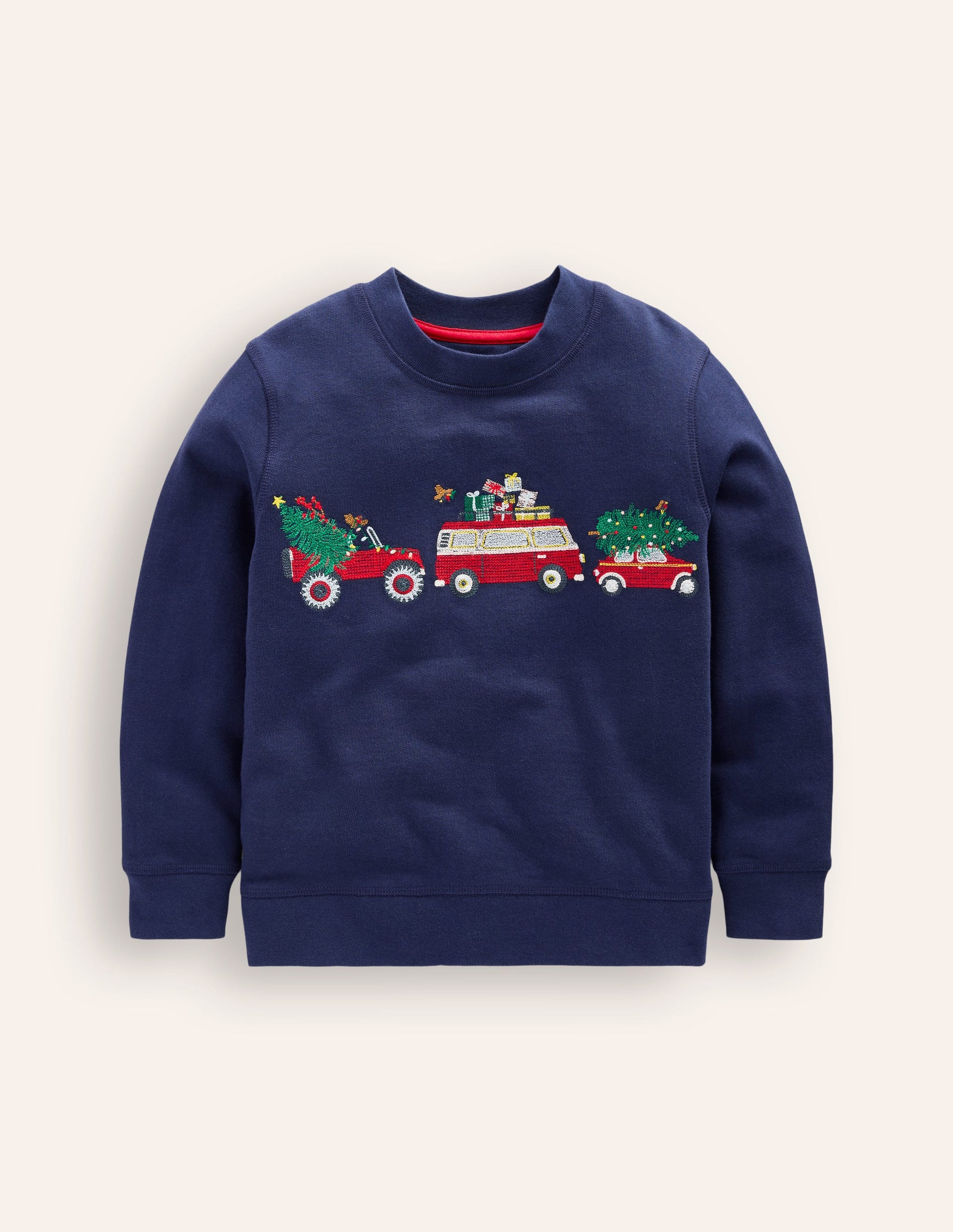 Cosy Festive Sweatshirt-College Navy Cars-1