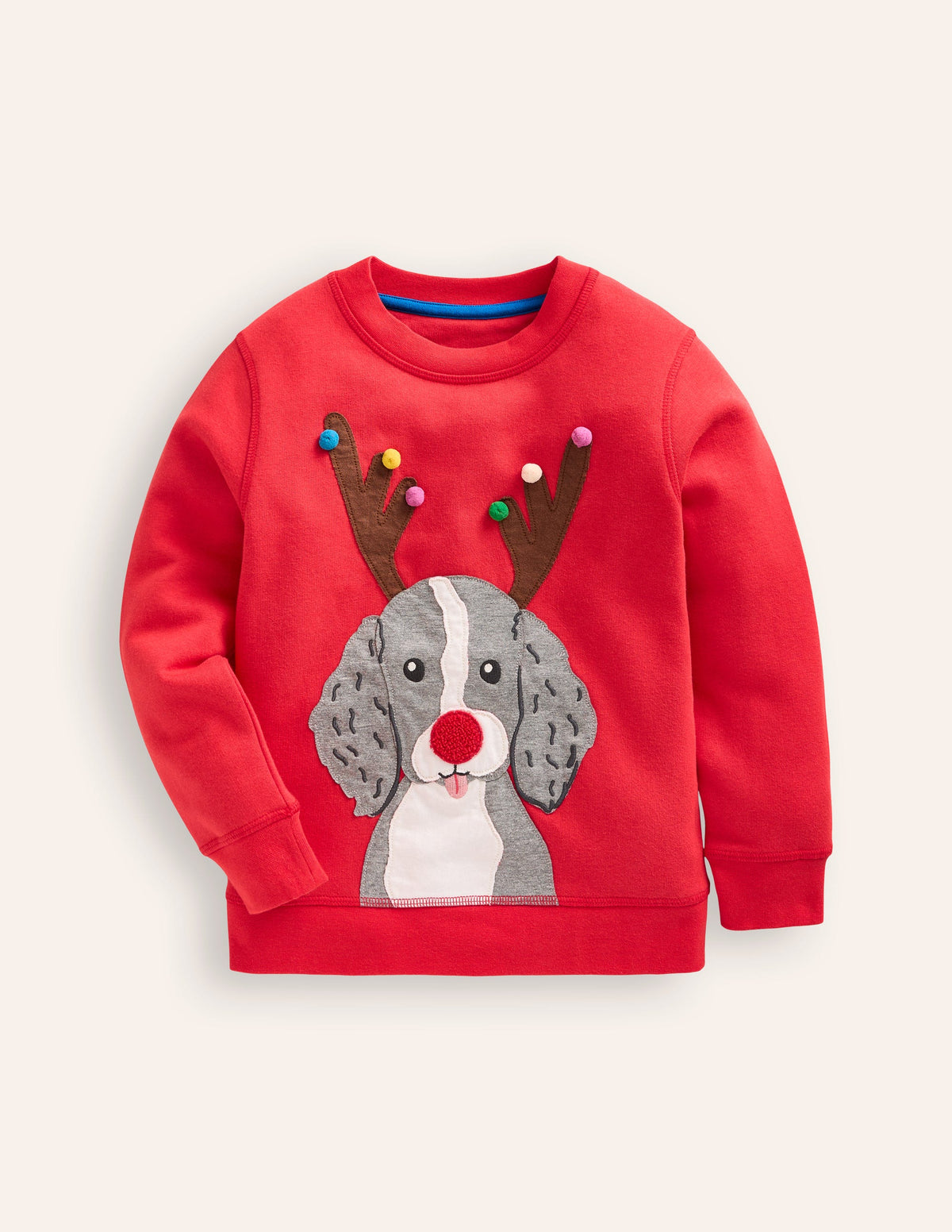 Cosy Festive Sweatshirt-Poppy Red Dog-1
