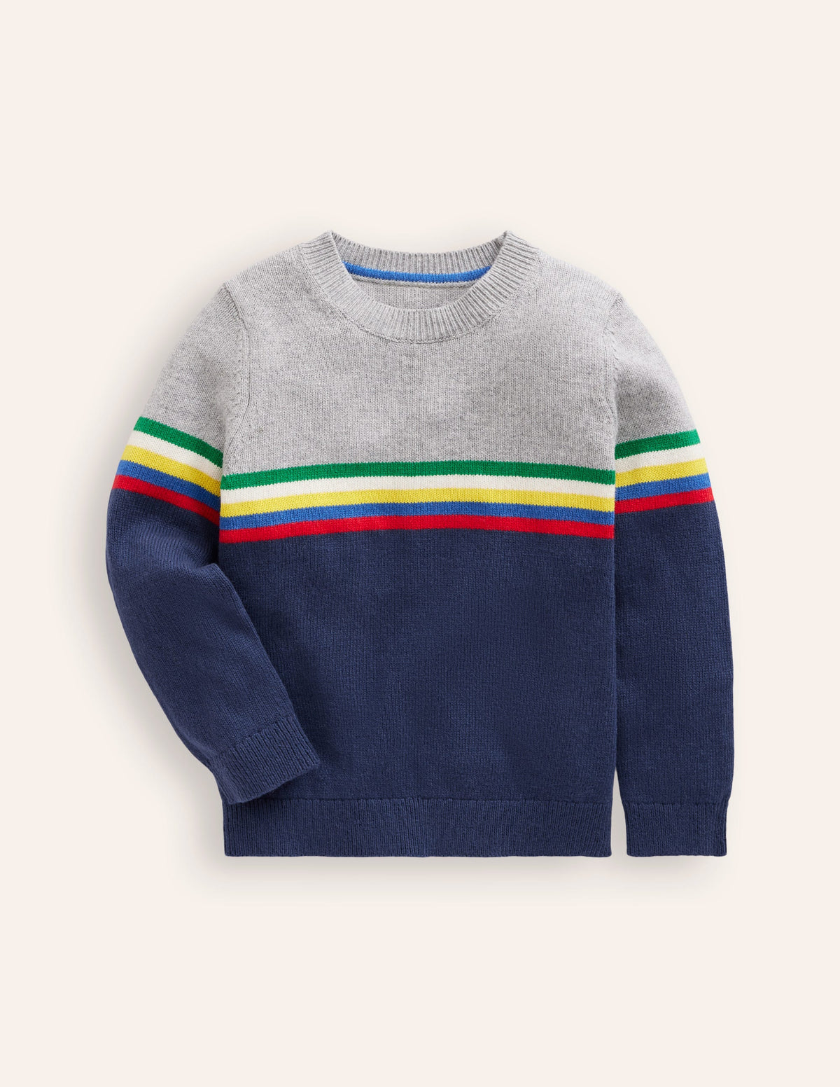 Colour Block Jumper-College Navy-1
