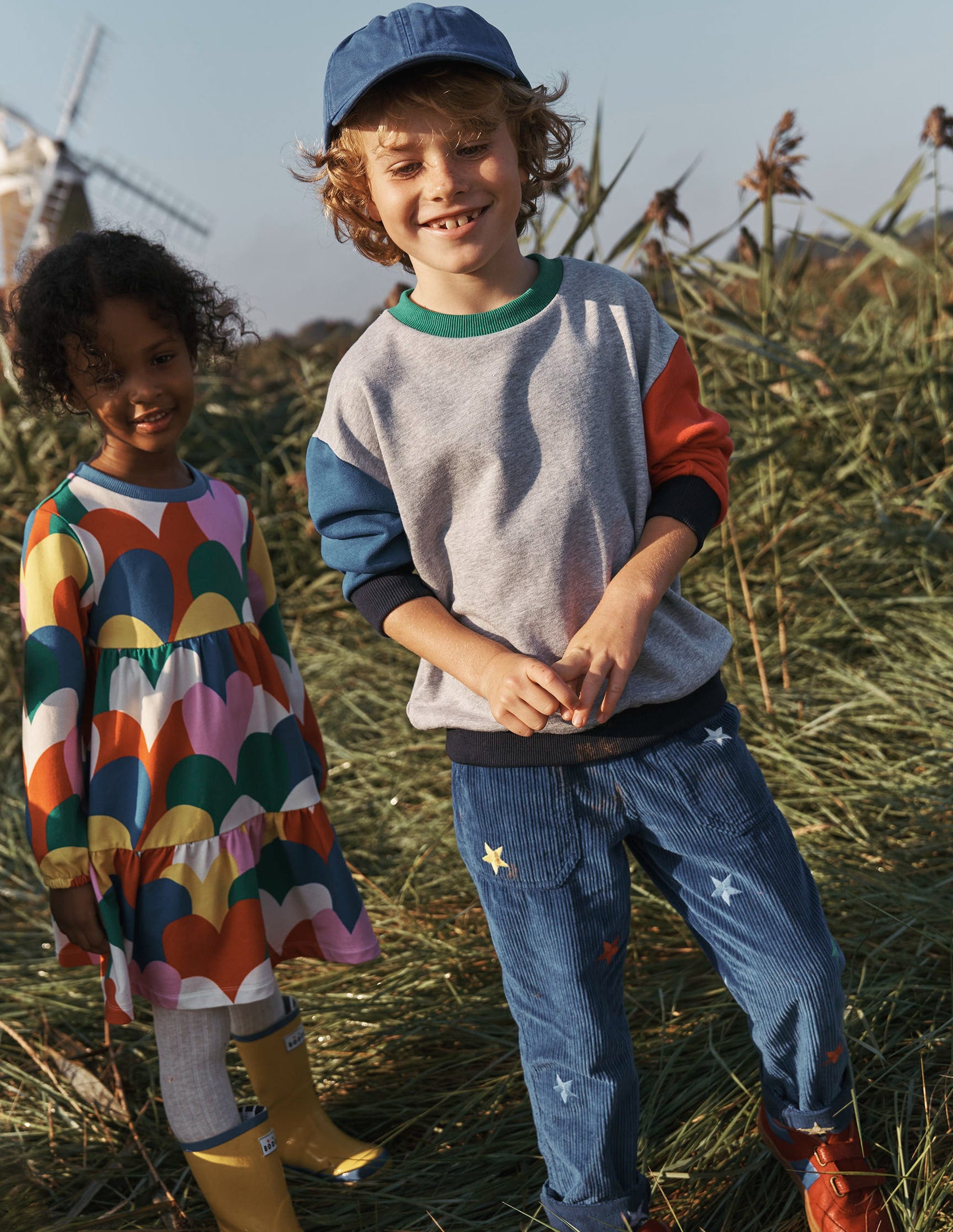 Rainbow Sweatshirt-Grey Marl Colourblock-4