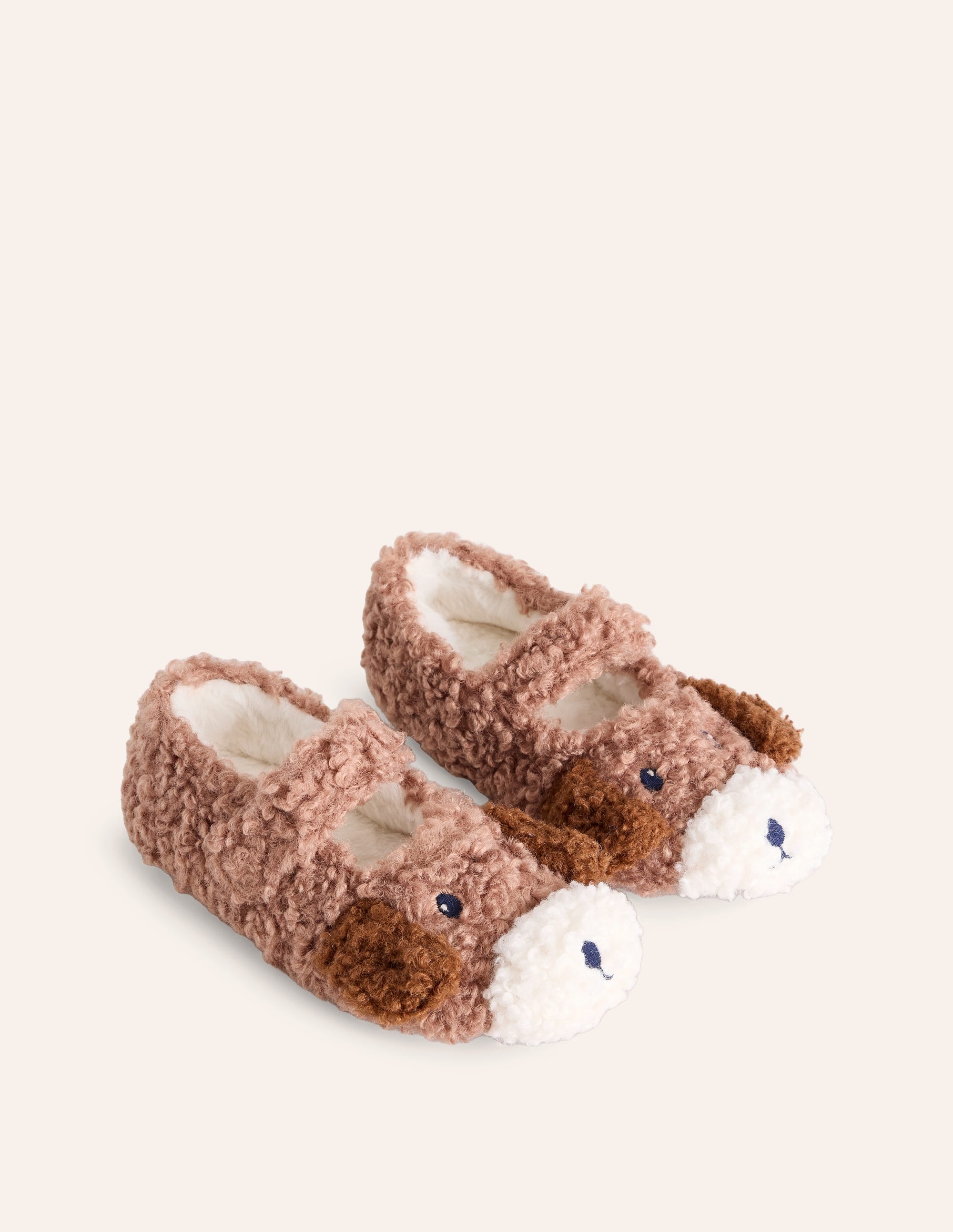 Borg Slippers-Butterscotch Brown Dog - Image 2