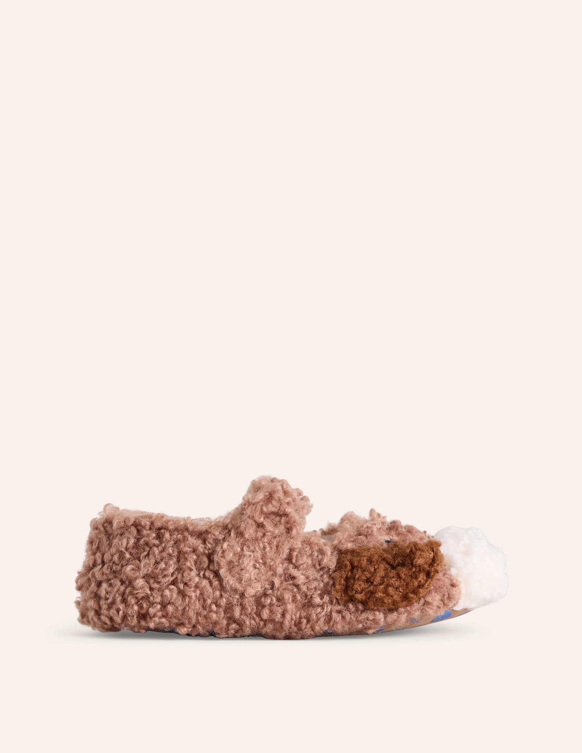 Borg Slippers-Butterscotch Brown Dog-1