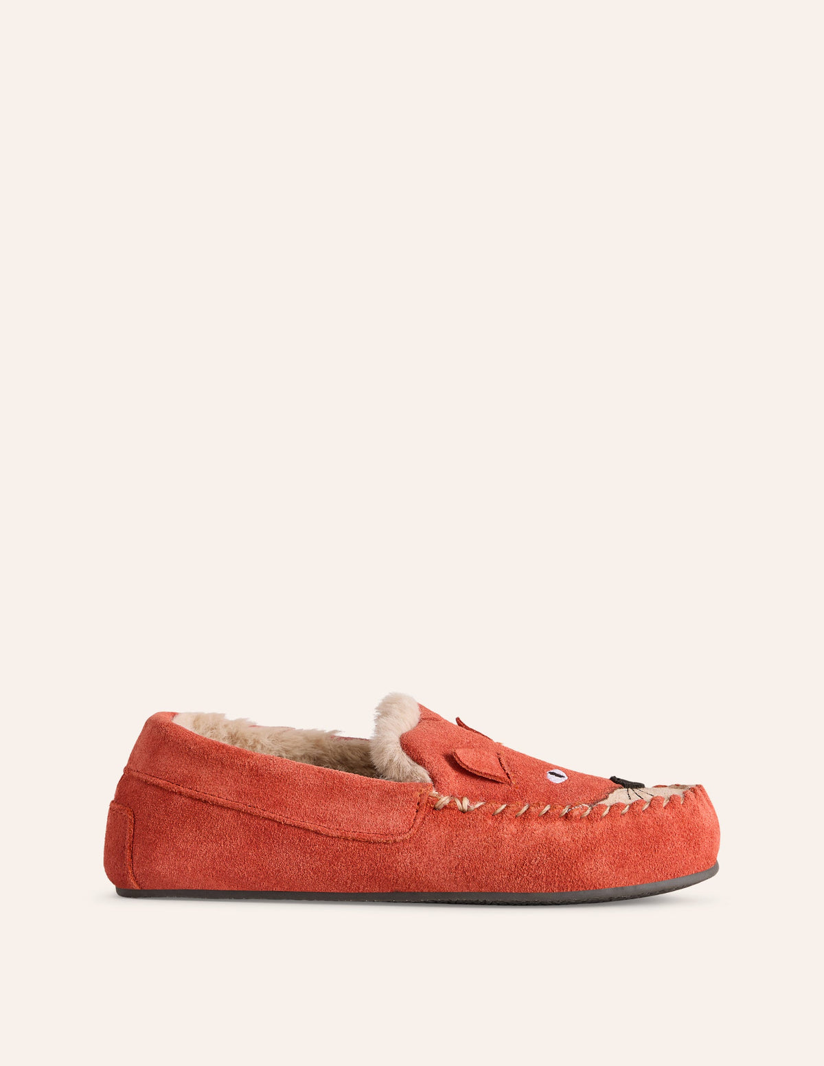 Cosy Suede Fox Slippers-Autumn Spice Orange-1