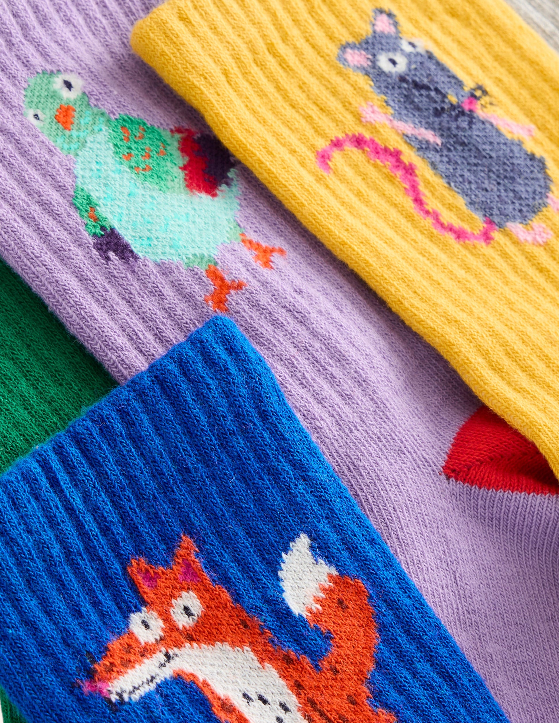 Ribbed Socks 5 Pack-Multi Motifs-2