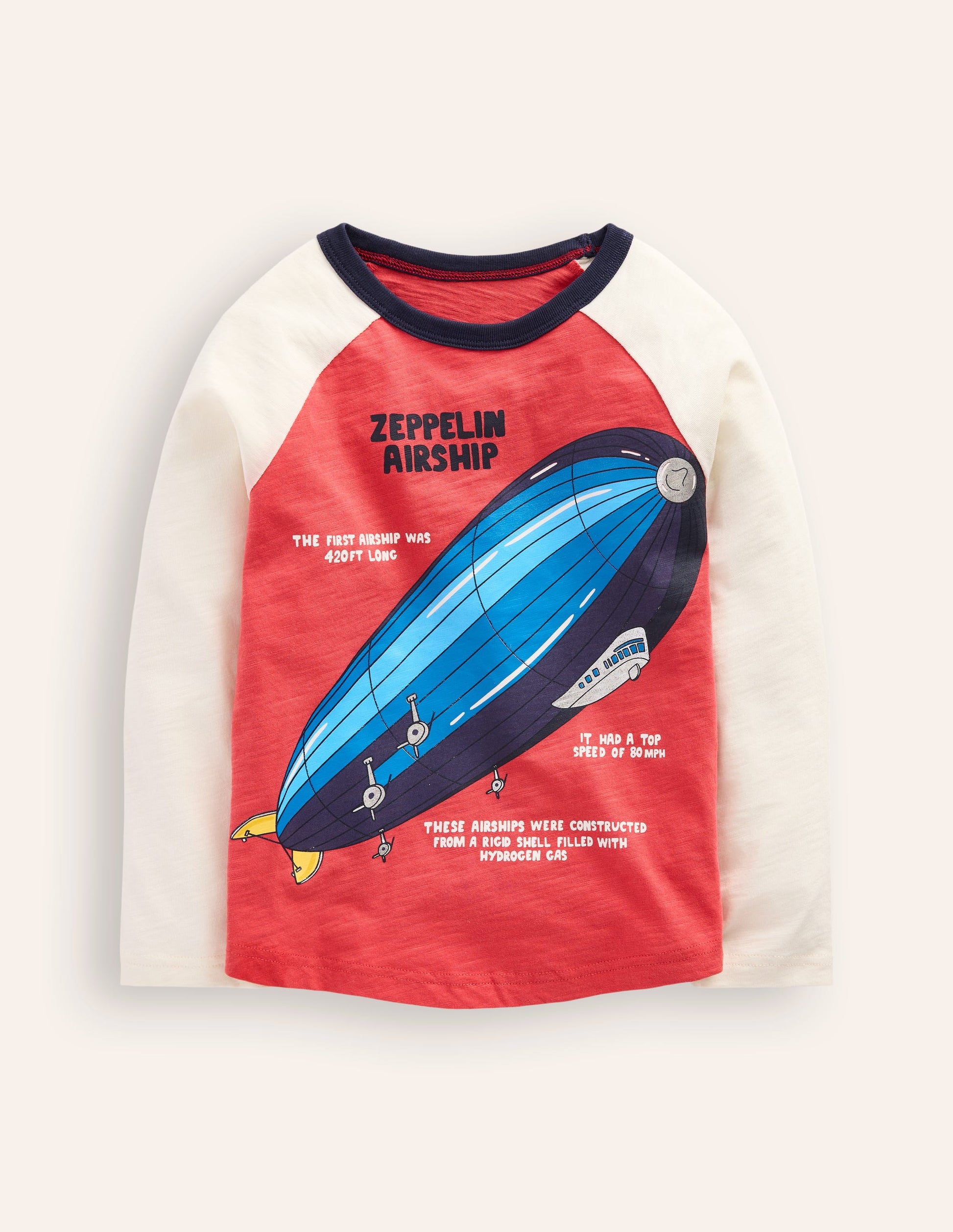 Printed Logo Raglan T-Shirt-Cherry Tomato Zepplin Airship-1