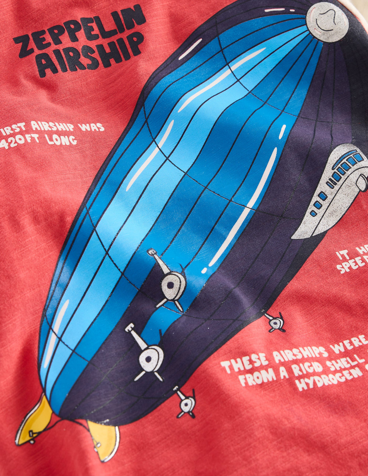 Printed Logo Raglan T-Shirt-Cherry Tomato Zepplin Airship - Image 3