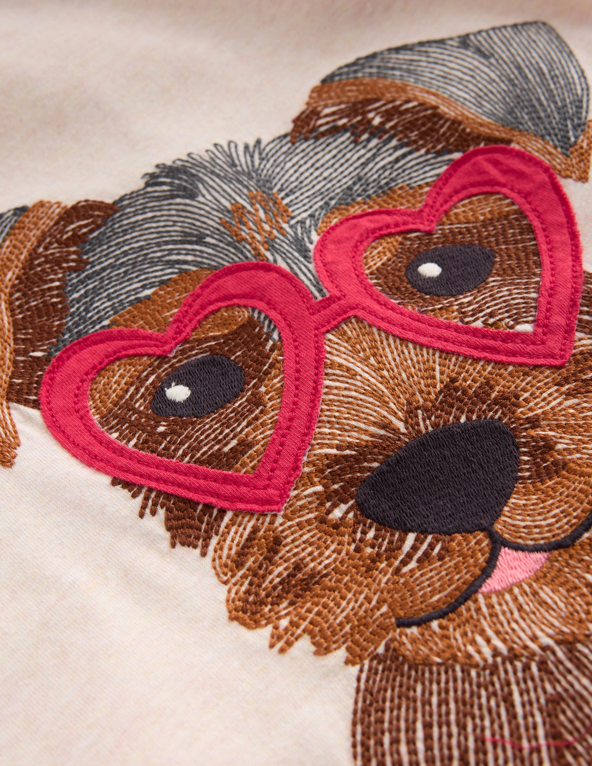 Fun Superstitch Grid T-Shirt-Oatmeal Marl Janet - Image 3