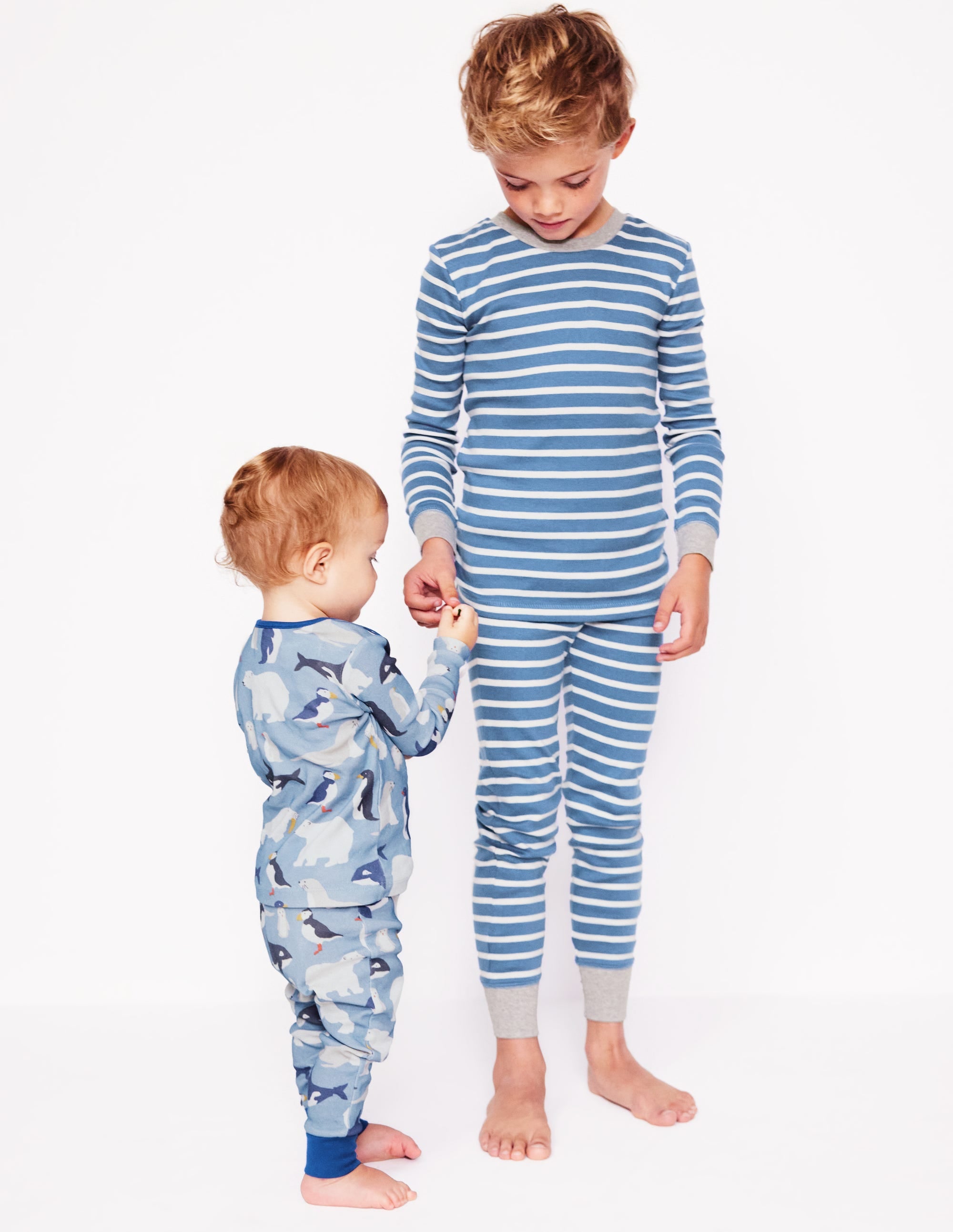 Snug Twin Pack Pyjamas-Blue Artic Animals and Stripe - Image 3