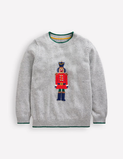 Fun Logo Jumper-Grey Marl Nutcracker-1