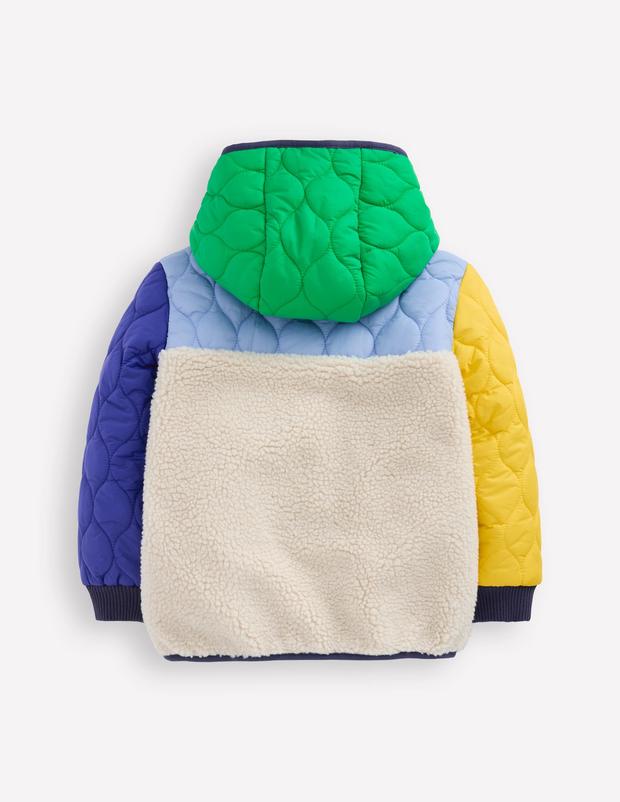 Quilted Borg Jacket-Multi Colourblock - Image 2