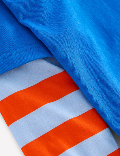 Mock Sleeve T-shirt-Kingfisher Blue-3