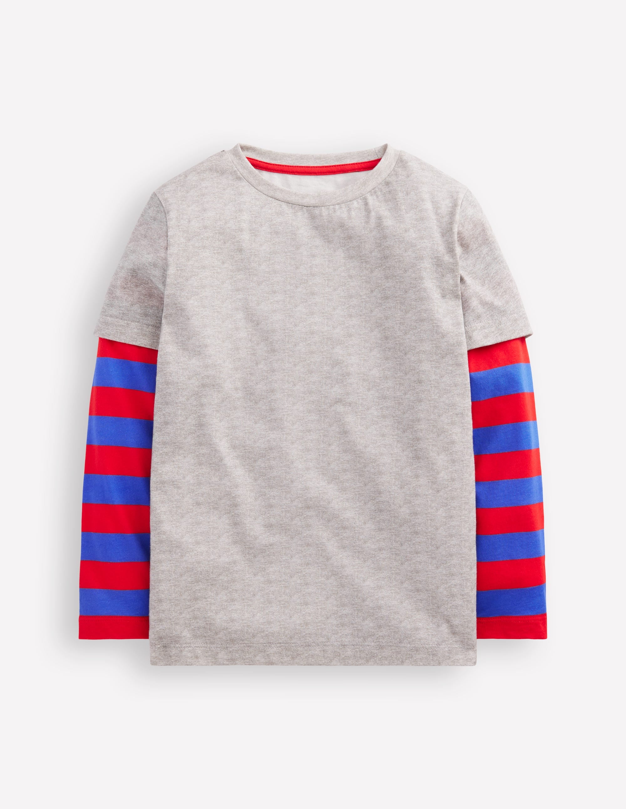 Mock Sleeve T-shirt-Grey Marl - Image 1