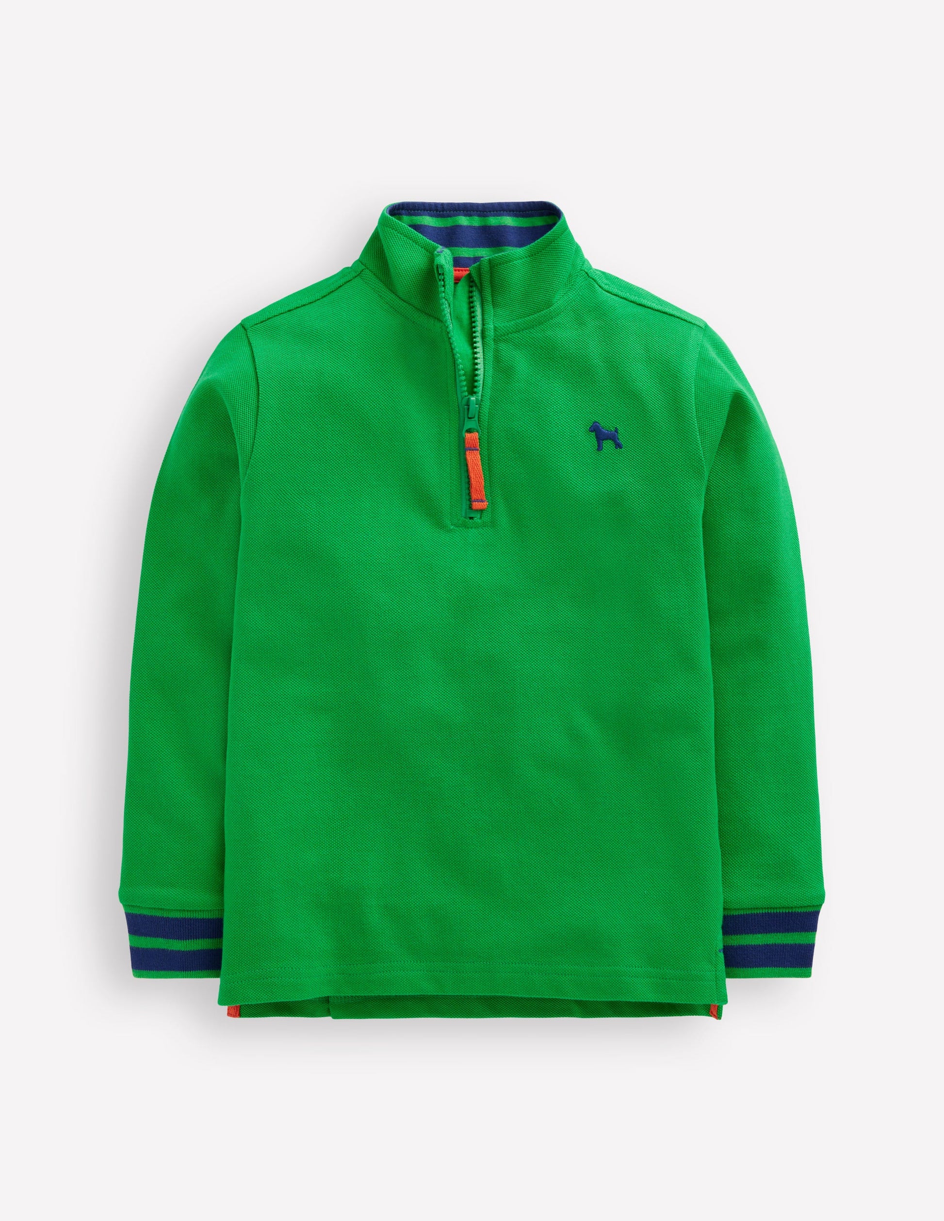 Pique Polo Half Zip-Sapling Green-1