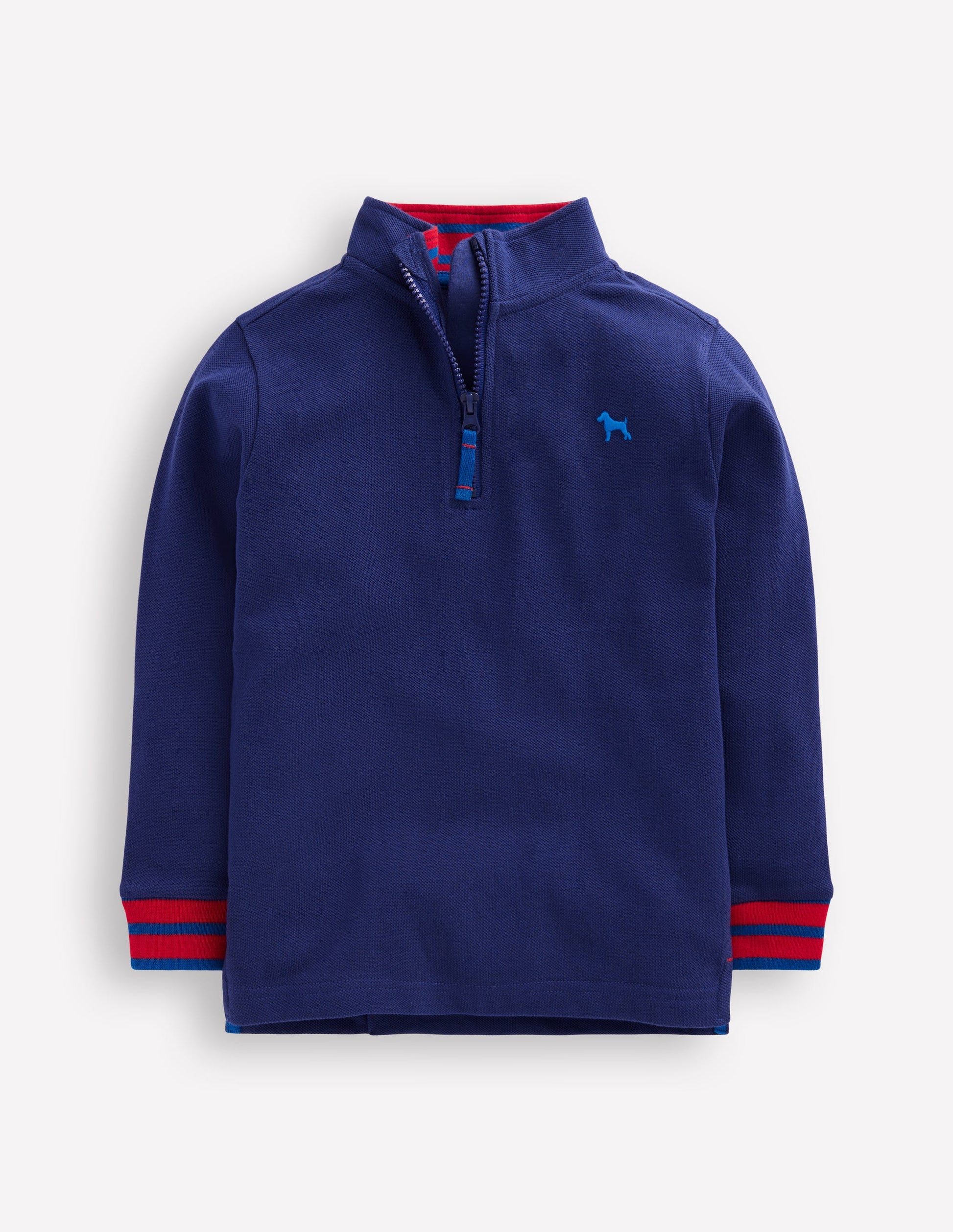 Pique Polo Half Zip-Starboard Blue-1