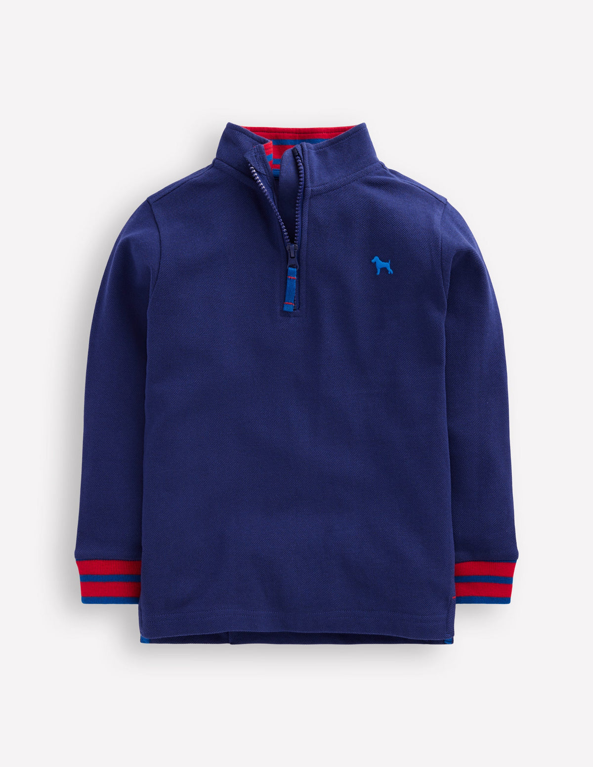 Pique Polo Half Zip-Starboard Blue - Image 1
