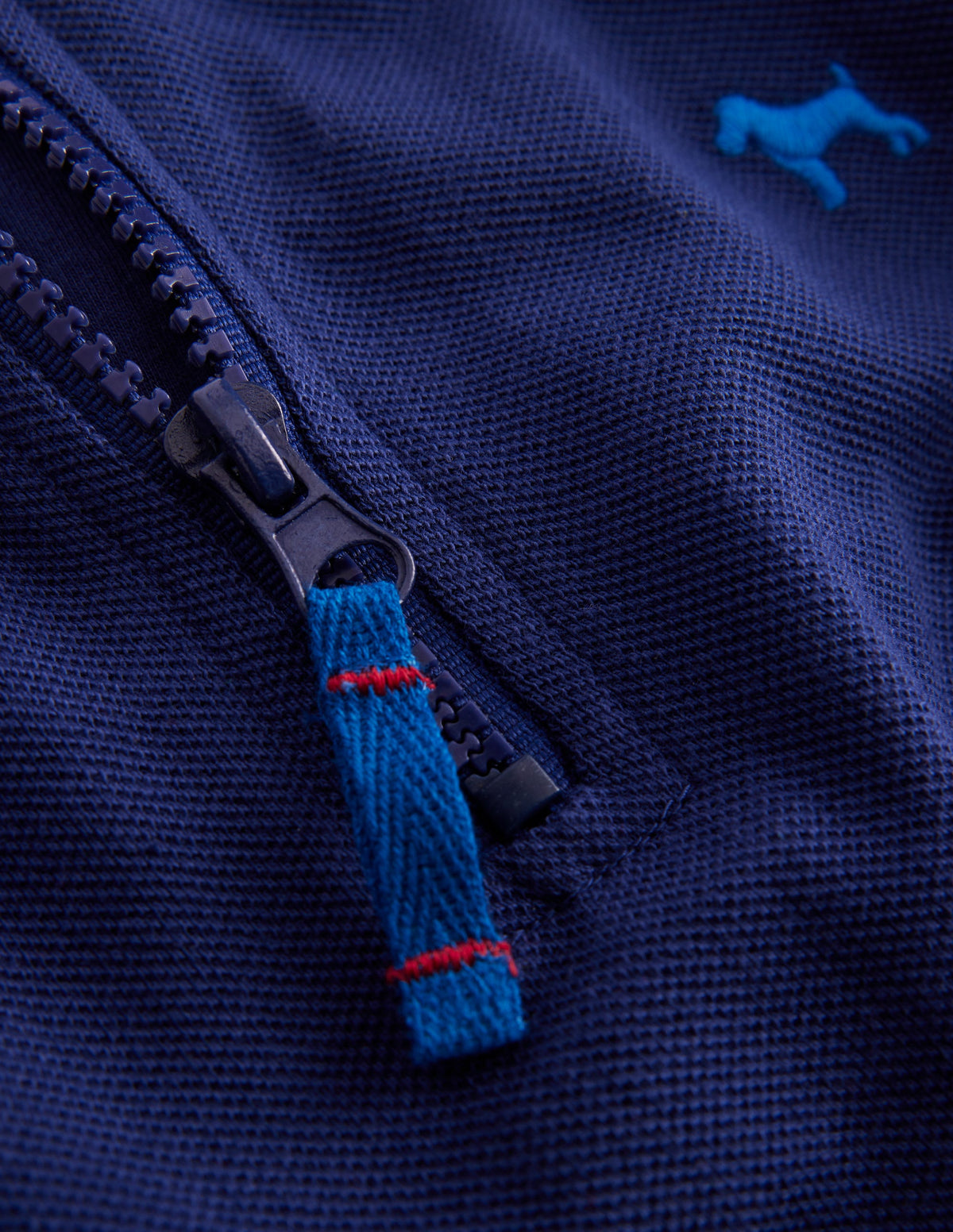 Pique Polo Half Zip-Starboard Blue-3